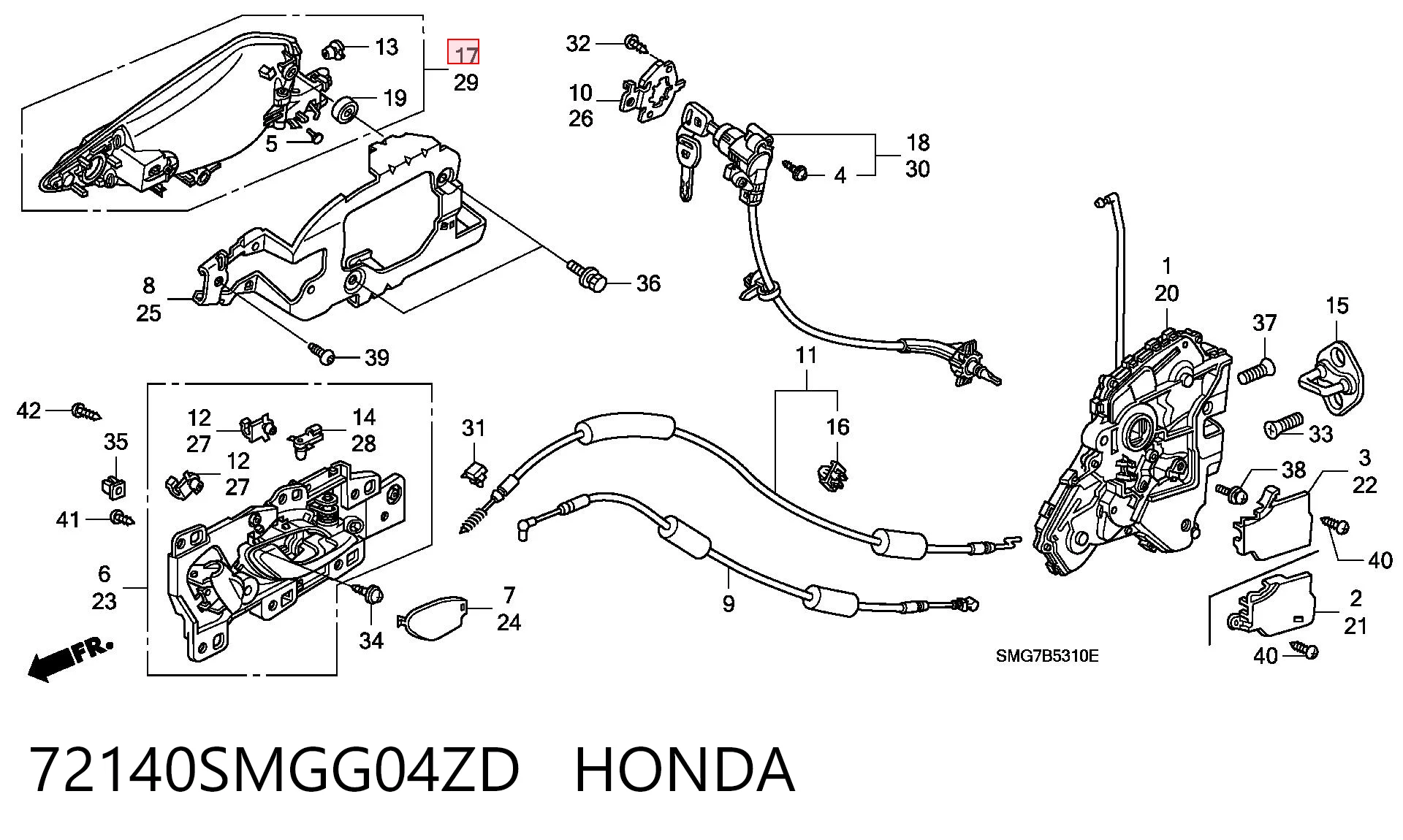 Honda Civic VIII (2005 - 2013) Ön sağ dış kapı kolu satın al