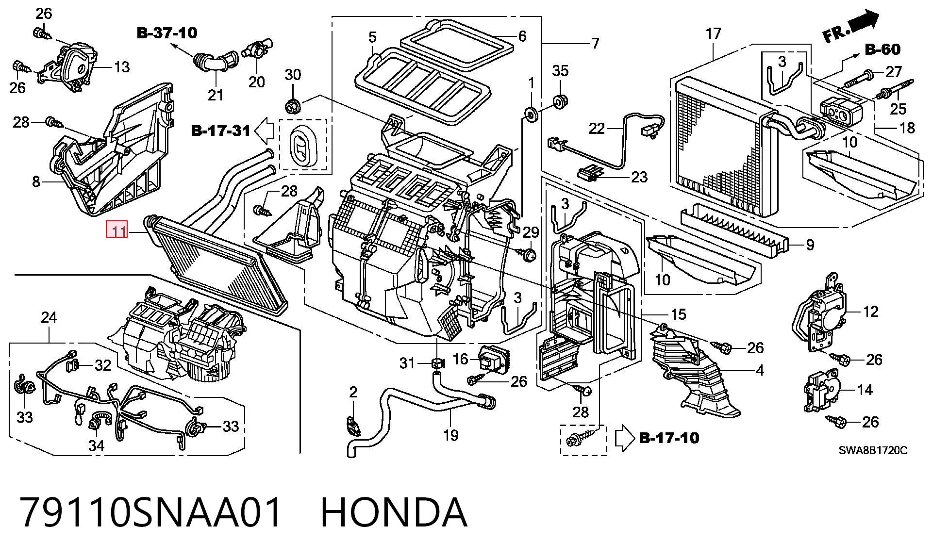 Honda Civic VIII Kalorifer radyatörü