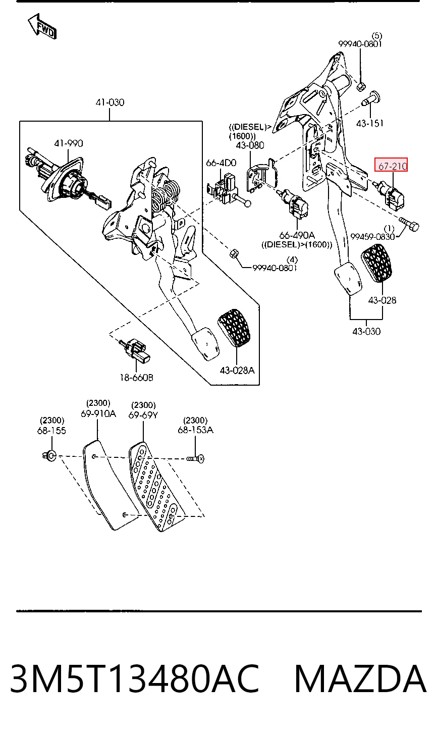 Ford Transit  Fren Pedal Müşürü Türkiye fiyatı