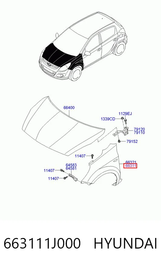 Hyundai I20 I Sol ön çamurluk Türkiye fiyatı