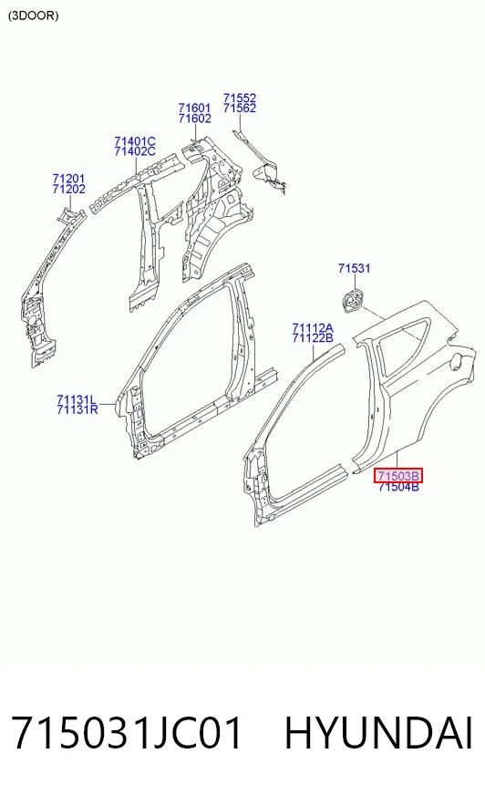 Hyundai I20  (2008 - 2012) Arka sol çamurluk fiyatı