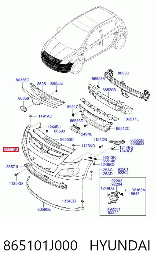 I20 I hatchback (PB) (2008 - 2012) Tampon