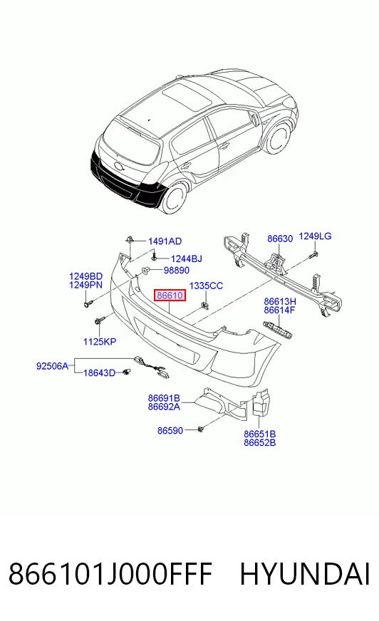Hyundai I20  (2008 - 2012) Arka tampon fiyatı