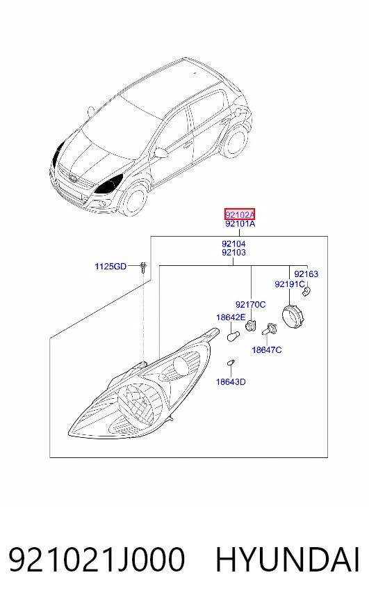 Hyundai I20  Sağ ön far Türkiye fiyatı