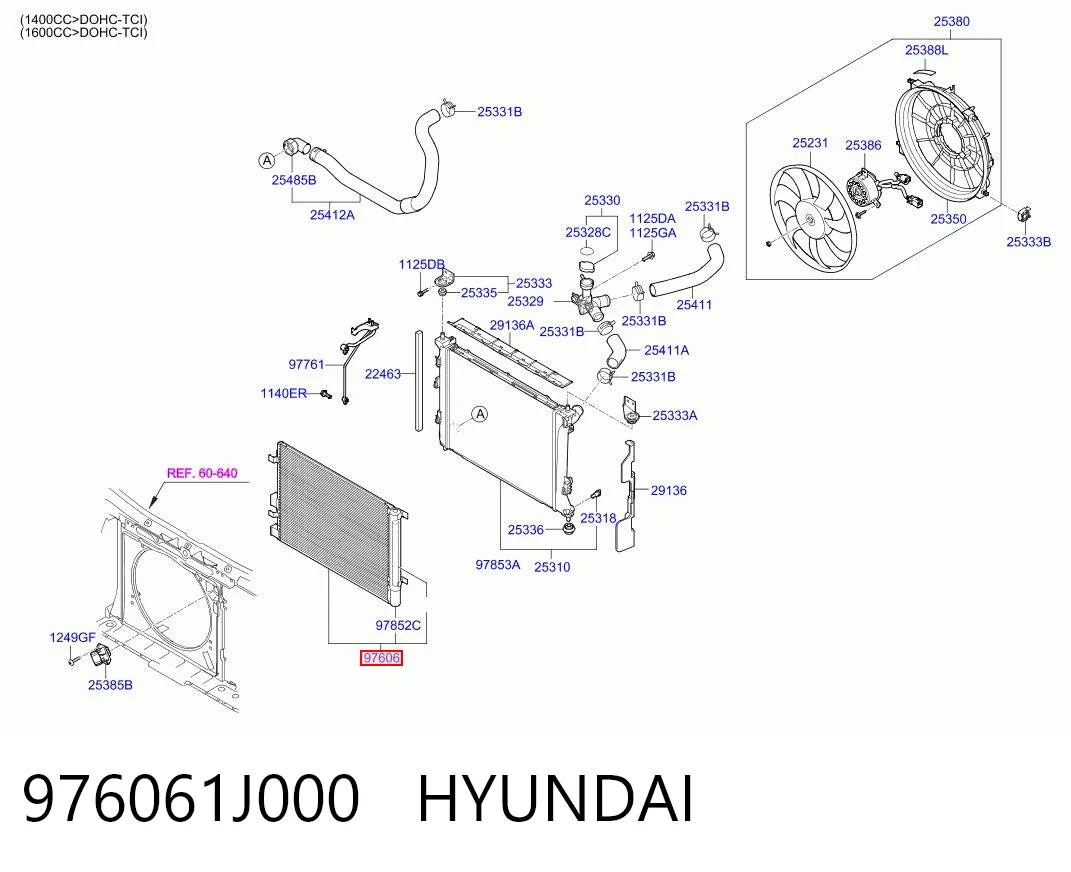I20 I hatchback (PB) (2008 - 2012) Klima kondenseri