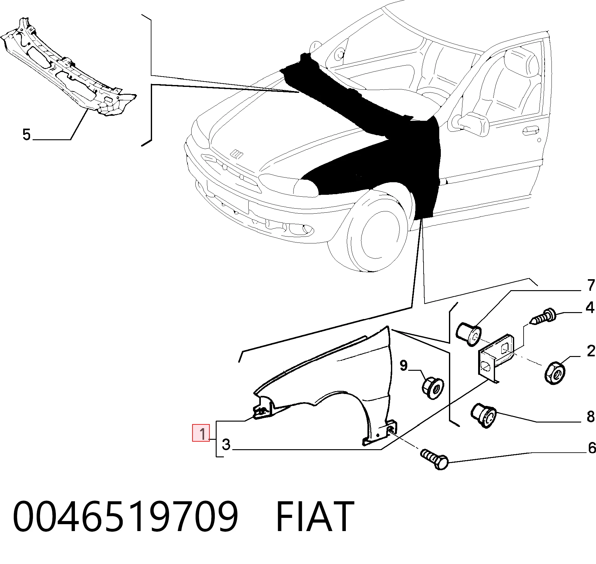 Fiat Palio  (1996 - 2026) Sol ön çamurluk fiyatı