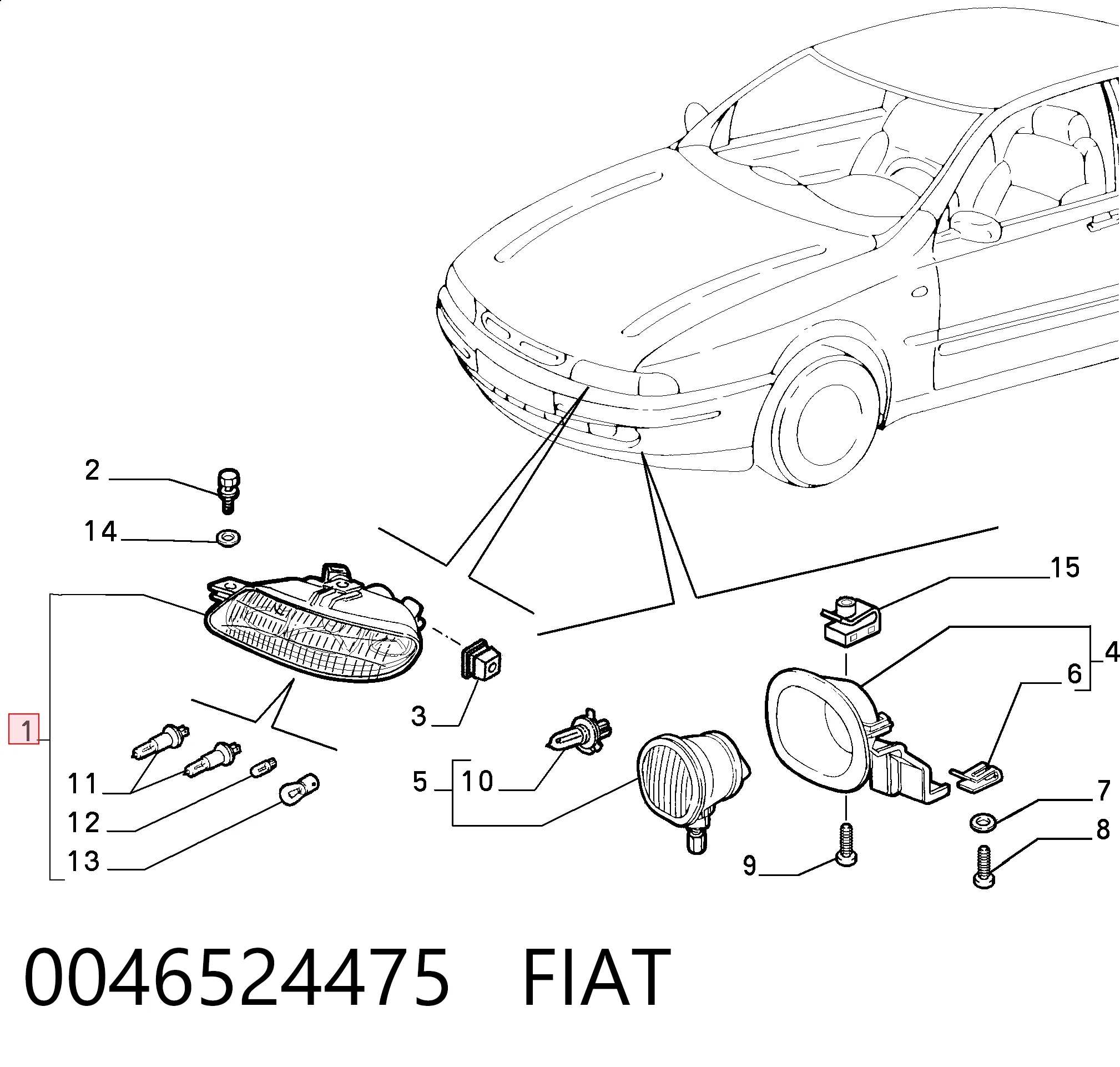 Fiat Marea  Sağ ön far