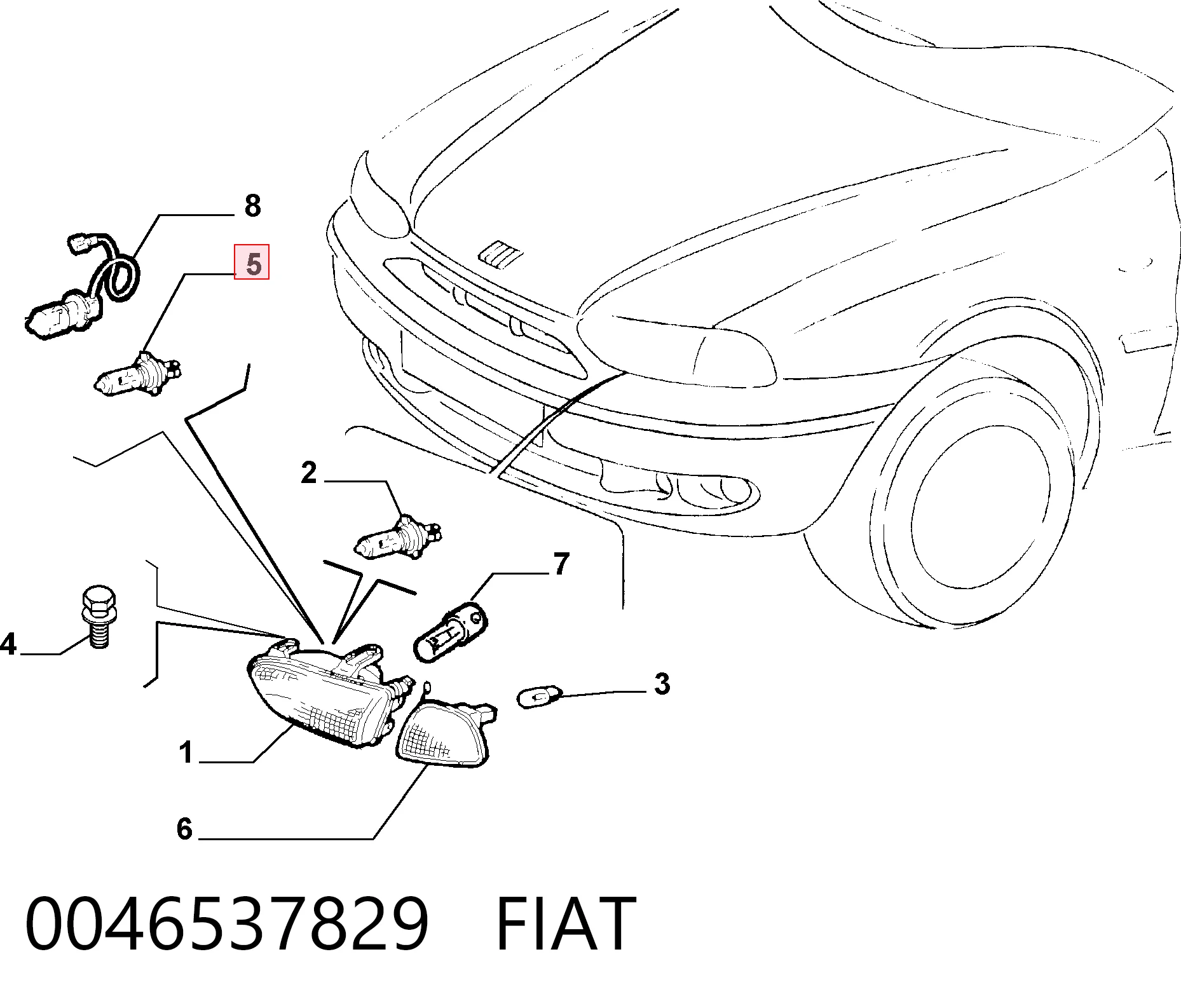 Palio hatchback (178BX) (1996 - 2026) Sol Sinyal Lambası