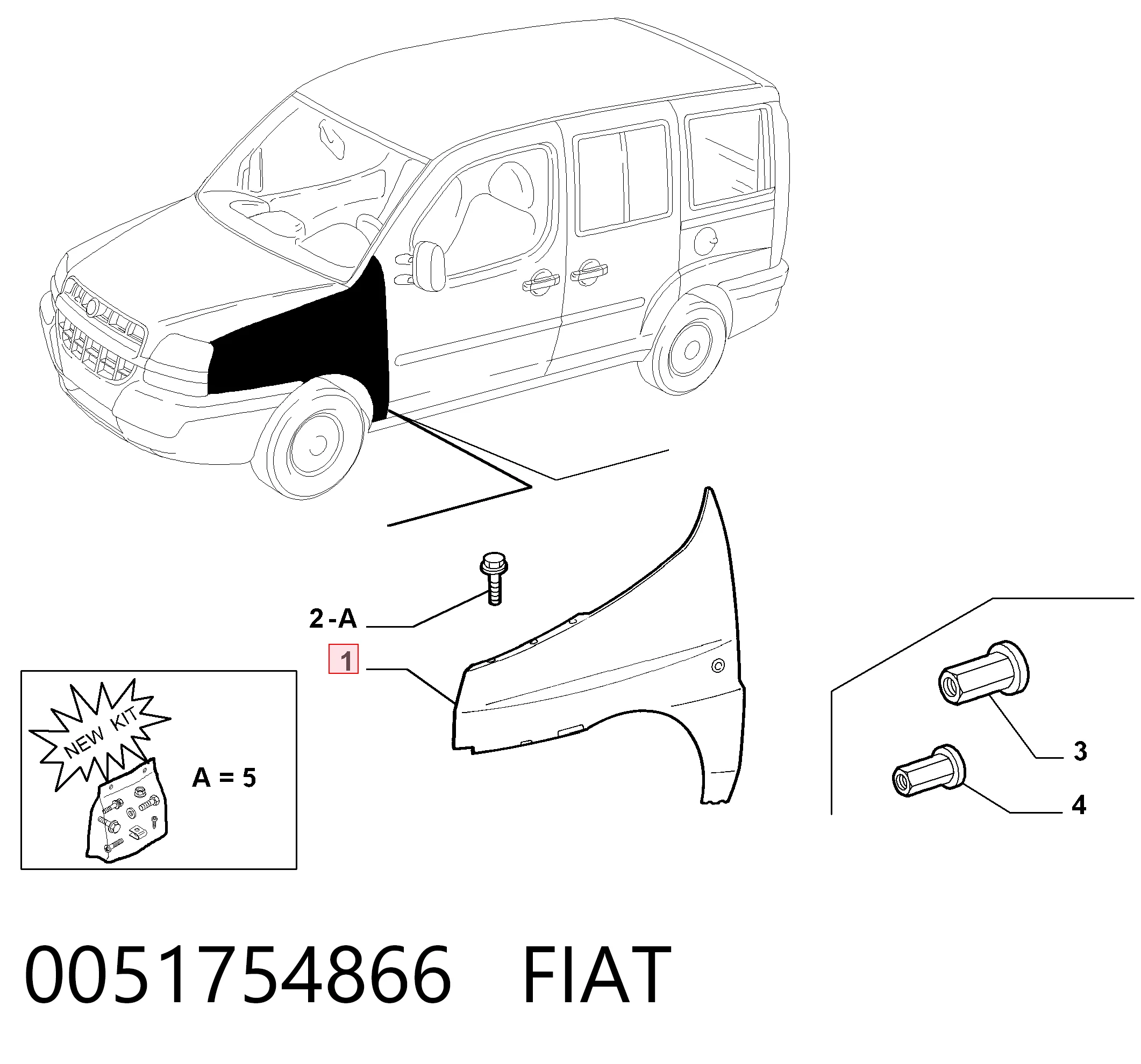 Fiat Doblo I Sol ön çamurluk fiyatları