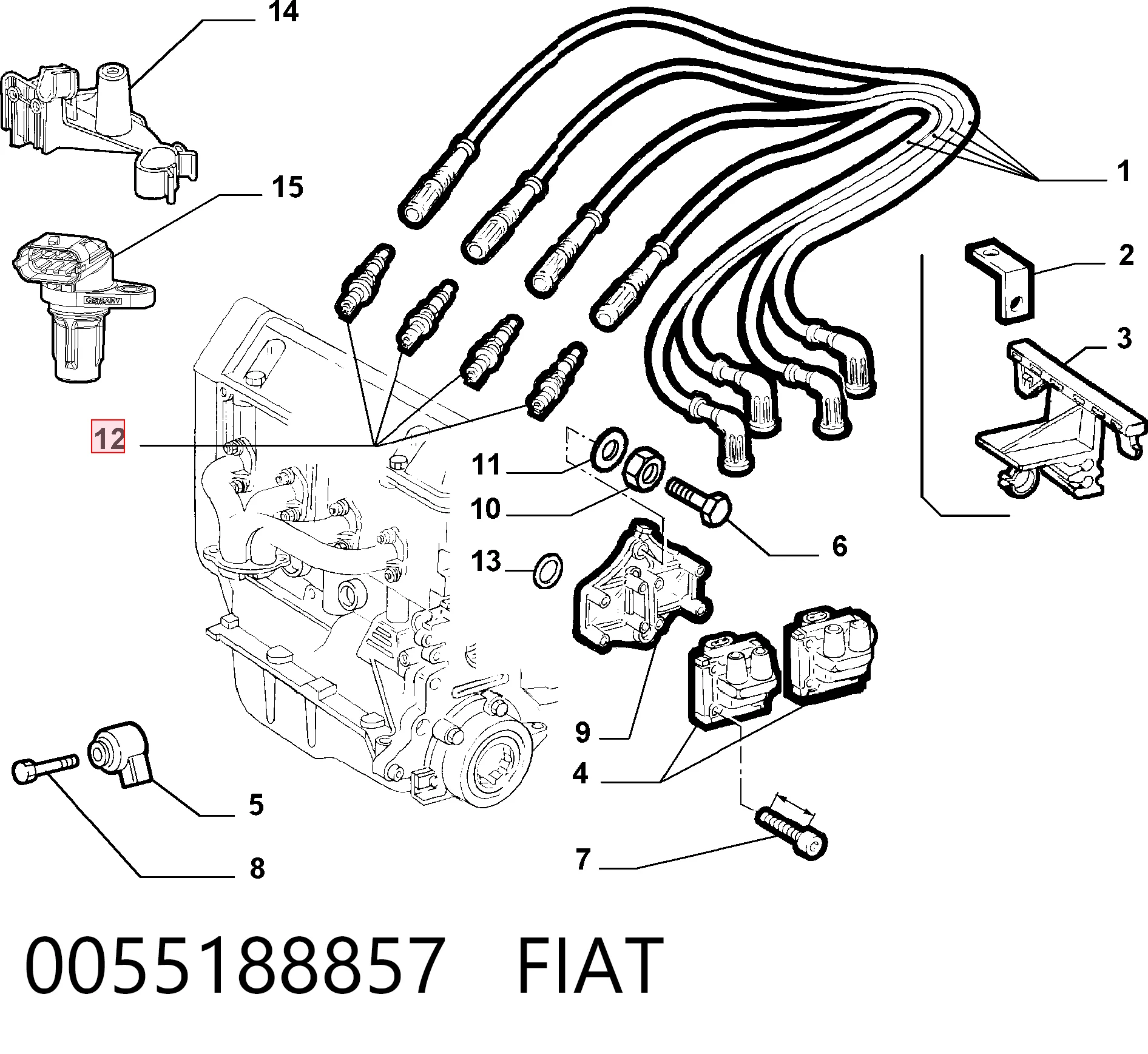 Doblo I van (223) (2001 - 2010) Buji takımı