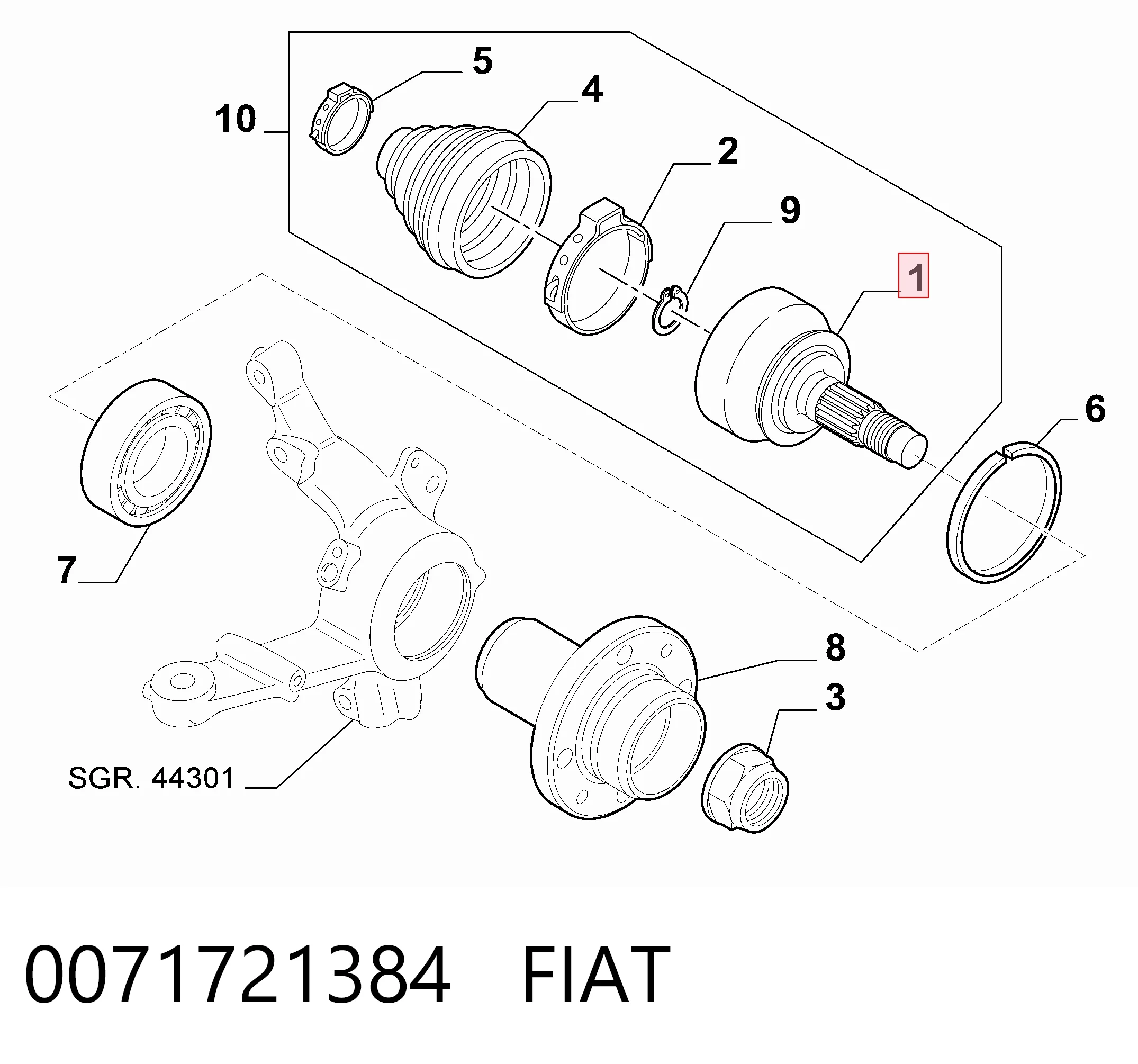Fiorino van (225) (2008 - 2026) Dış aks kafası