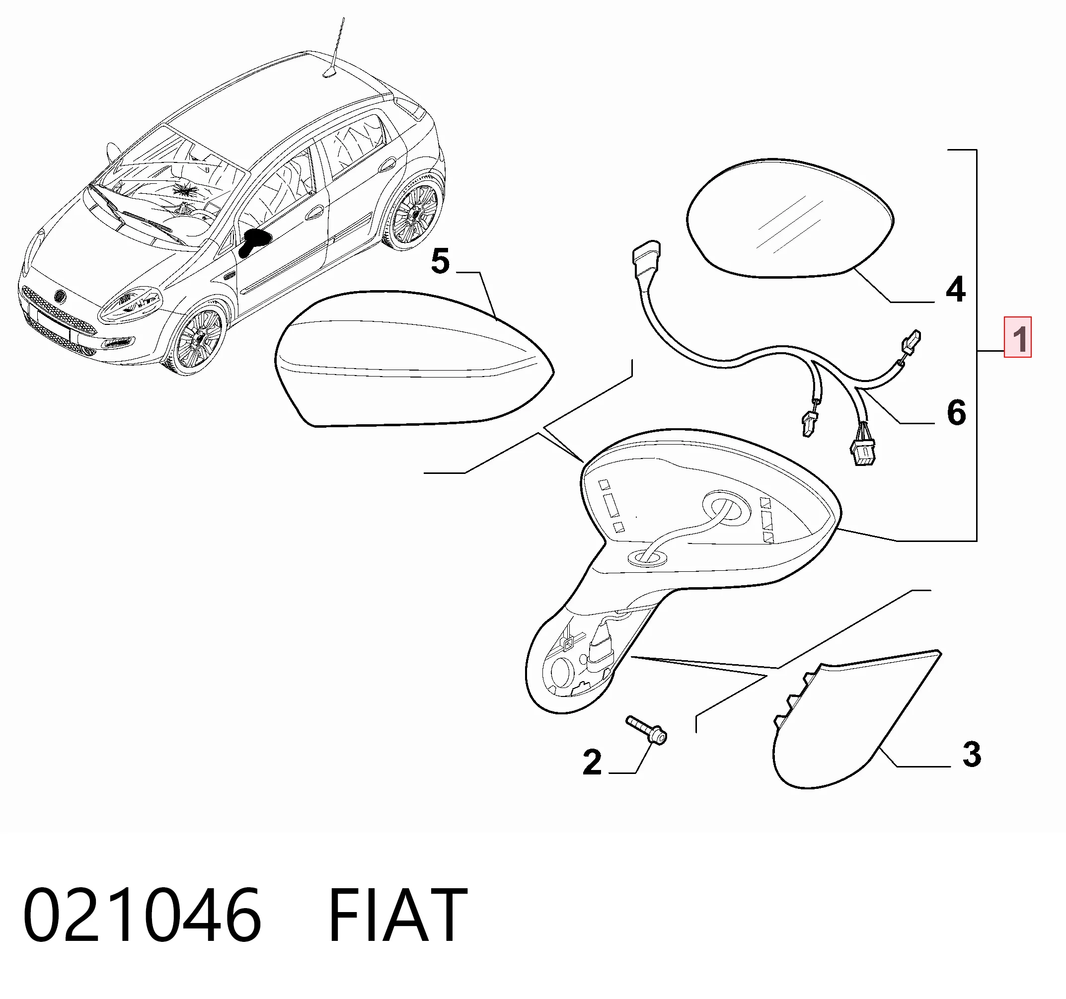 Fiat Linea  (2007 - 2026) Sol dış dikiz aynası 