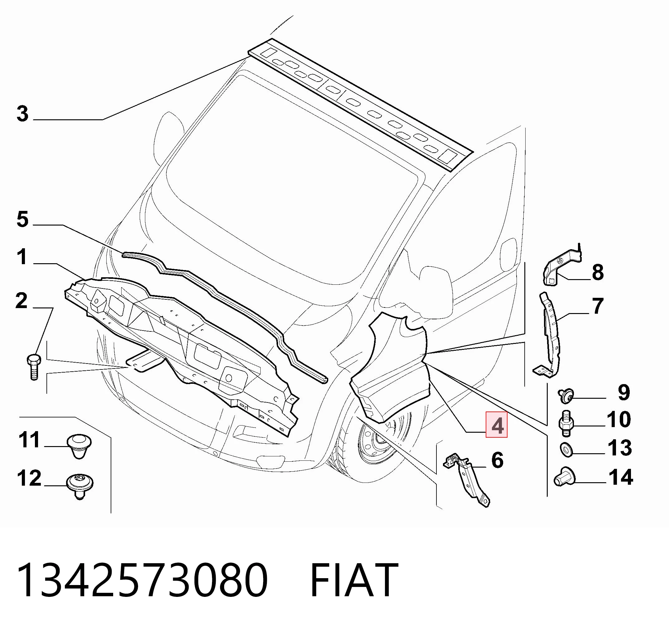 Fiat Ducato III (2006 - 2026) Sağ ön çamurluk çıkma