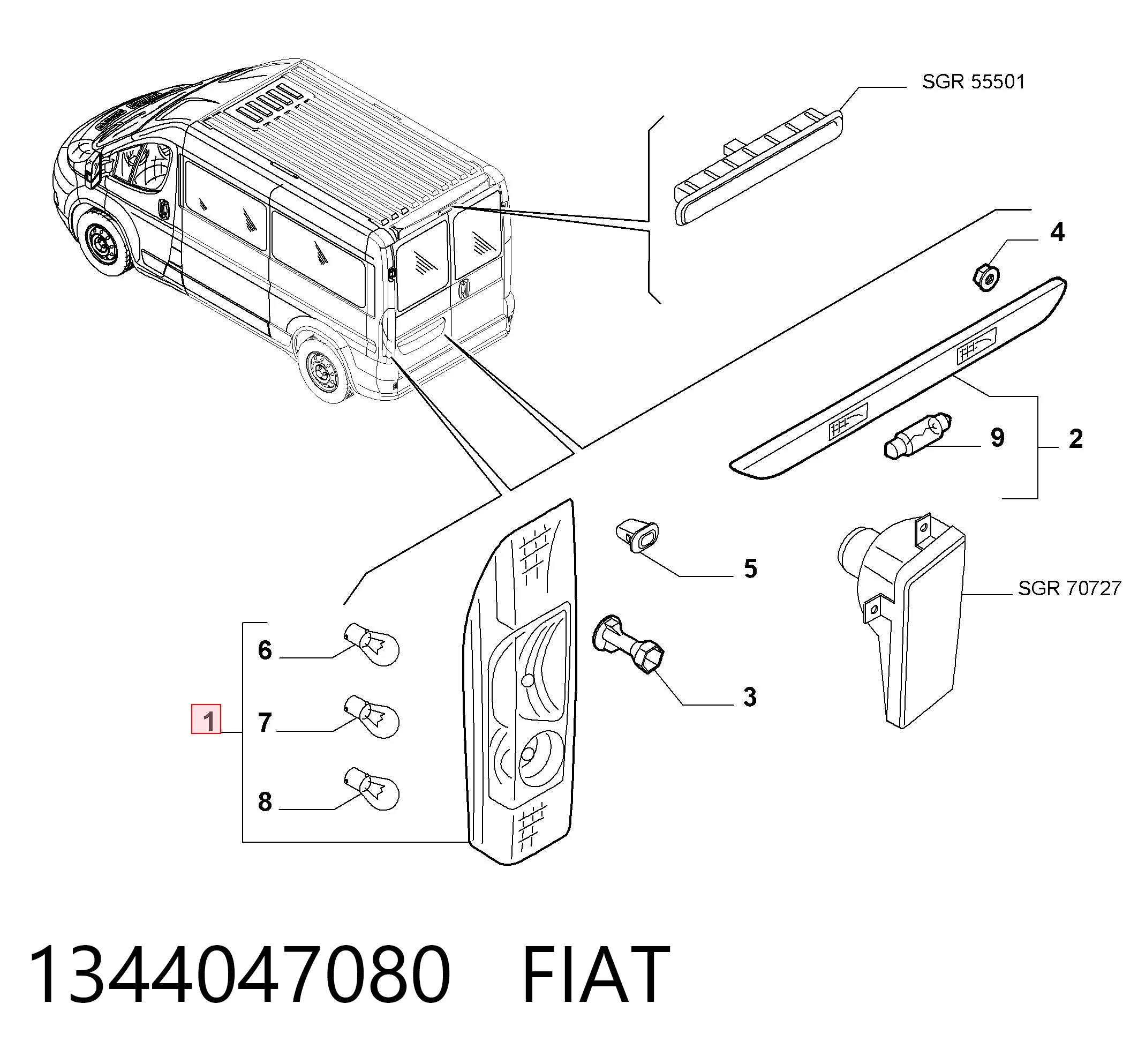 Ducato III van (250) (2006 - 2026) Sağ stop lambası