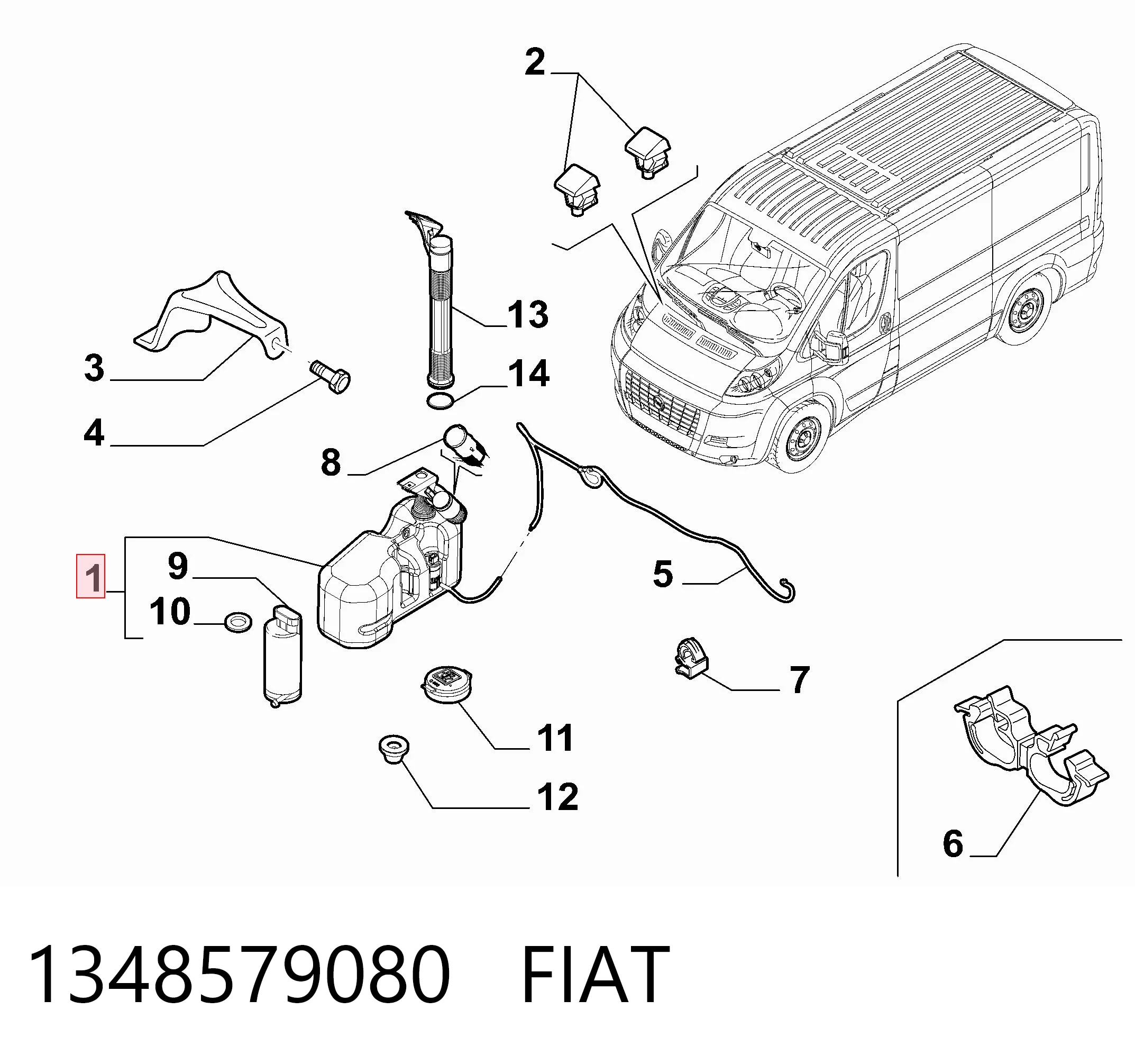 Fiat Ducato III Yıkama suyu deposu