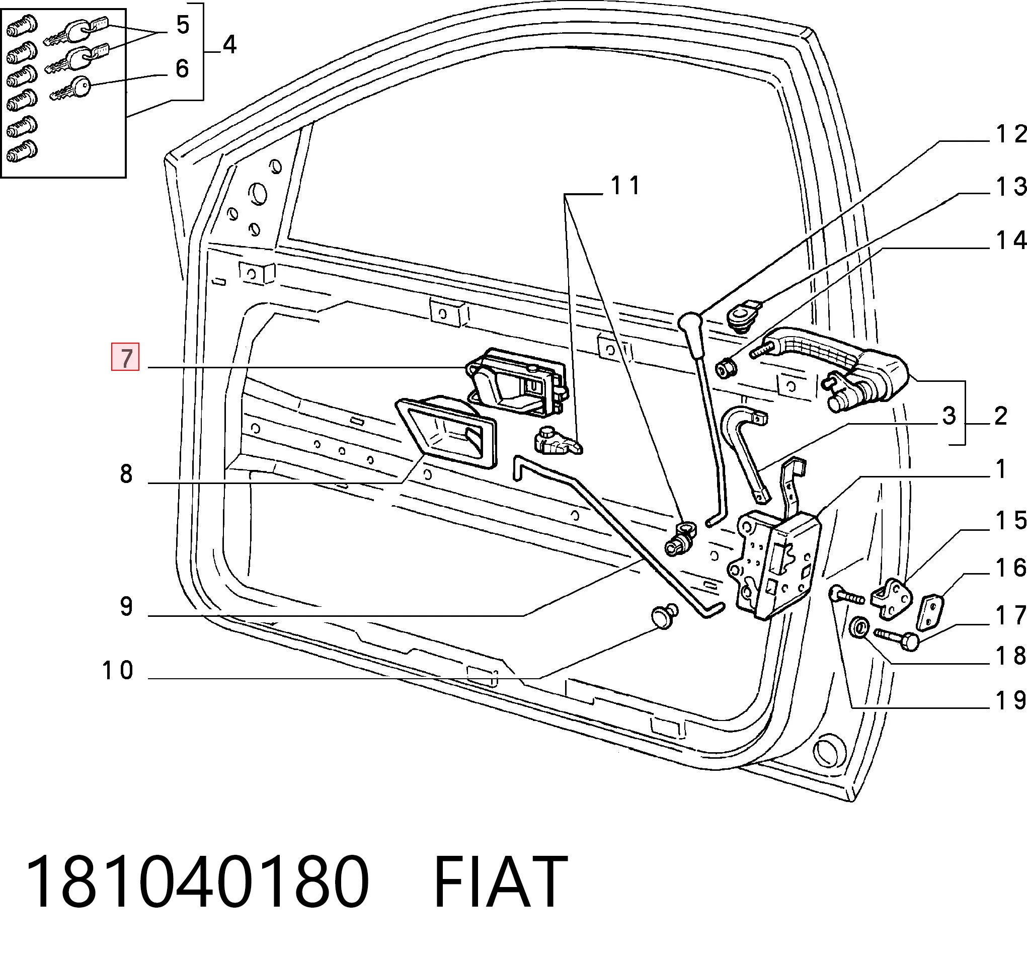 Fiat Tipo  Ön sağ iç kapı kolu Türkiye fiyatı
