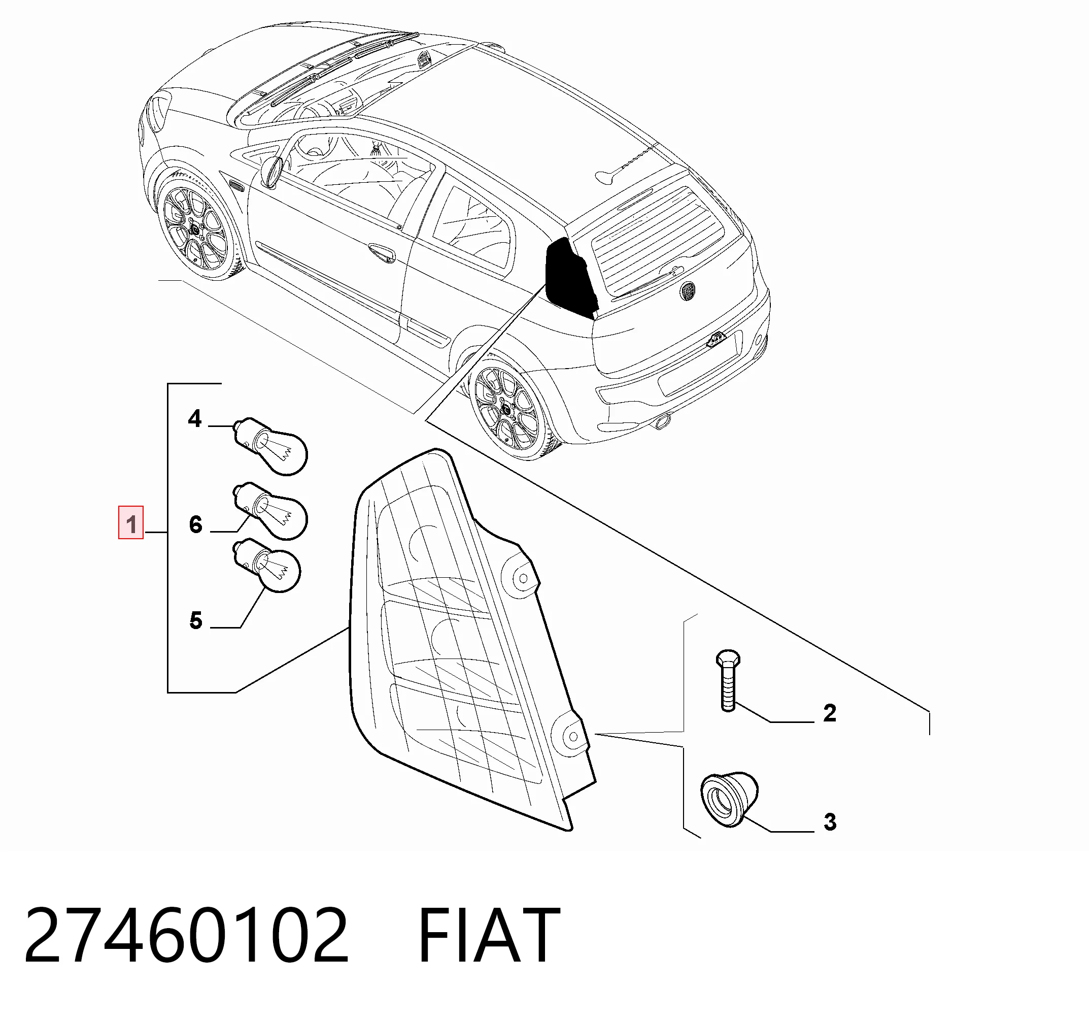 Fiat Punto  (2005 - 2018) Sol arka stop lambası çıkma