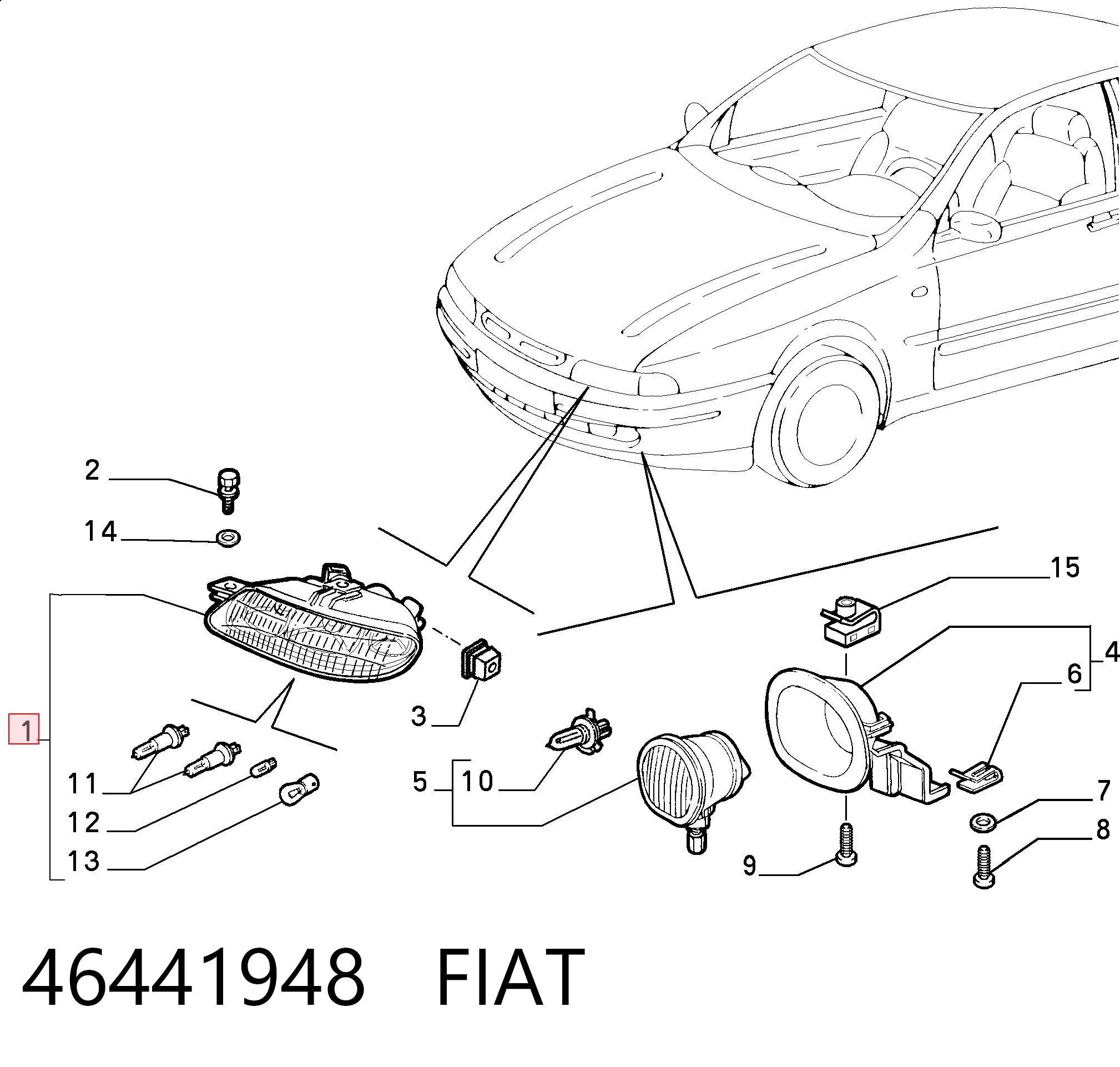 Fiat Marea  (1996 - 2007) Sol far fiyatı