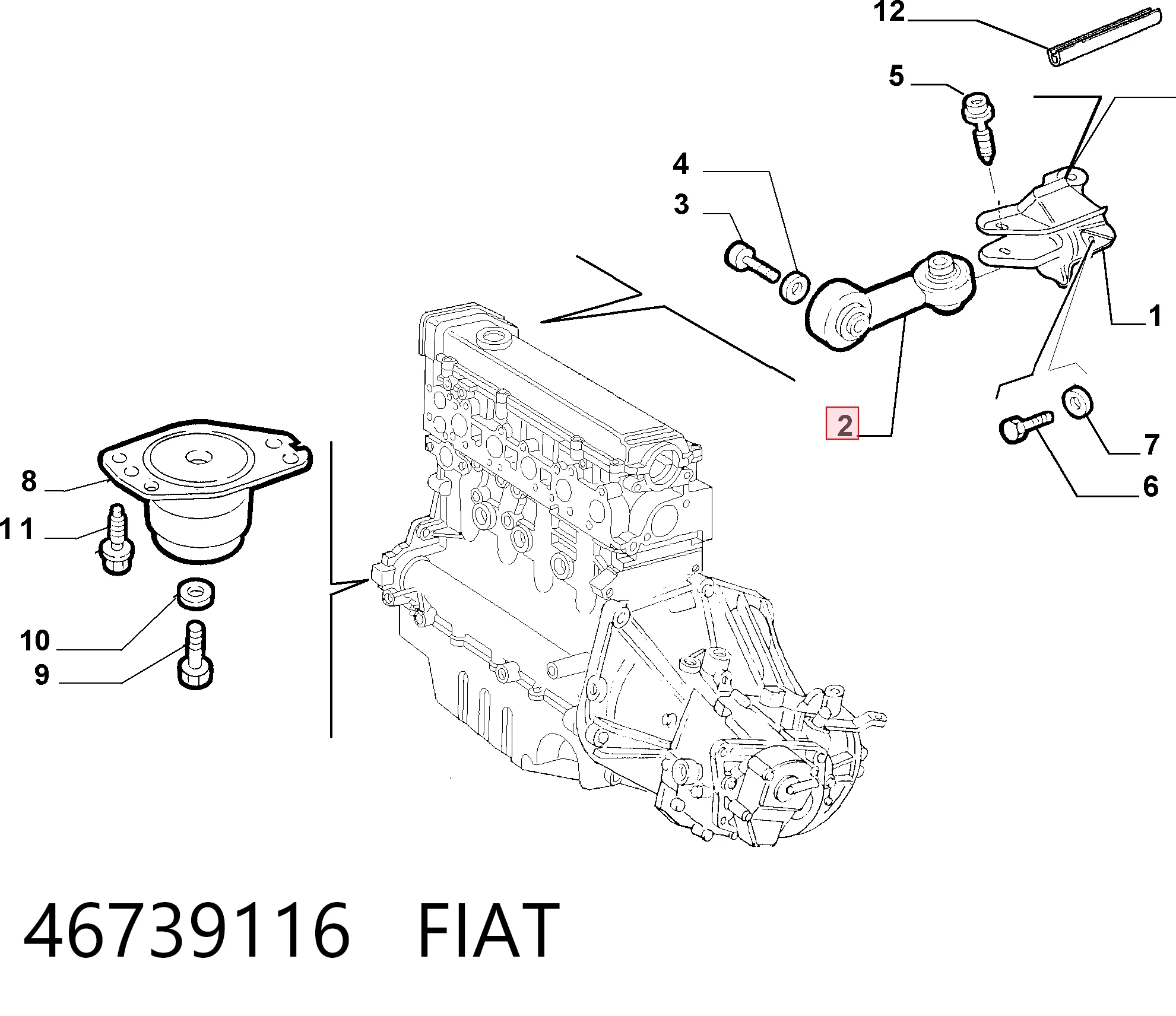 Fiat Marea  (1996 - 2007) Sağ motor takozu (dayanağı) satın al