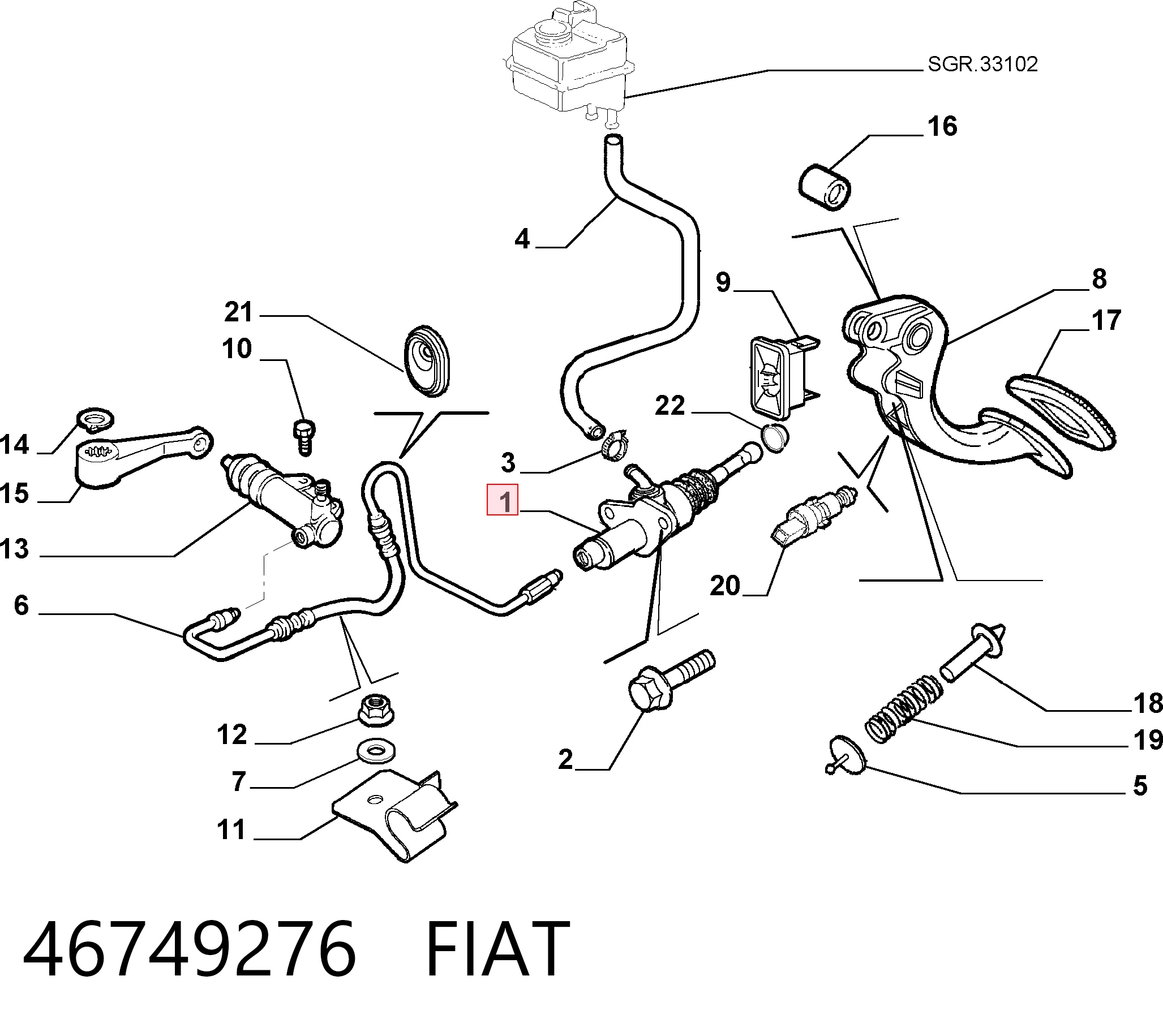 Fiat Doblo I Debriyaj üst merkezi