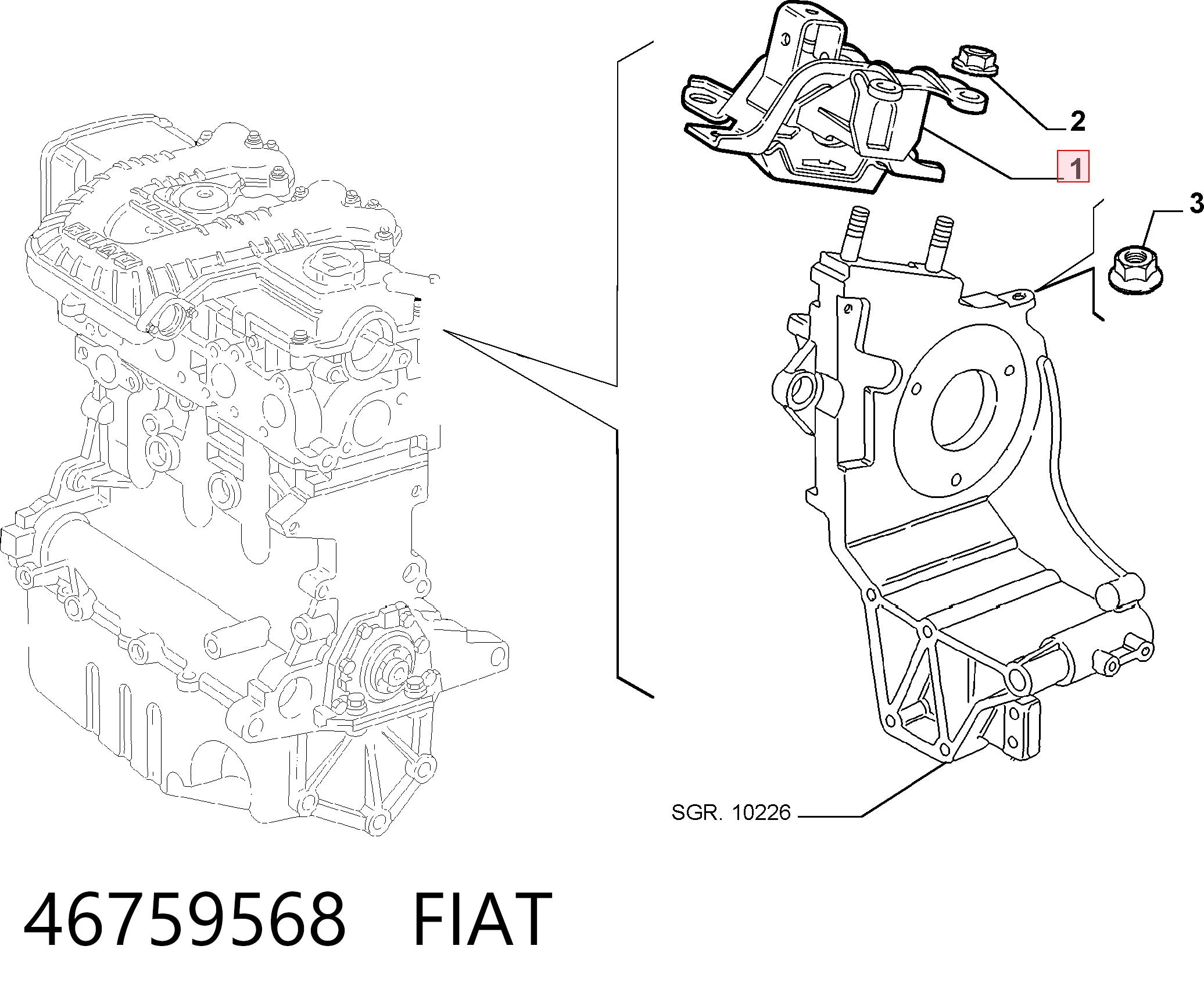 Fiat Doblo I Sağ Motor Kulağı