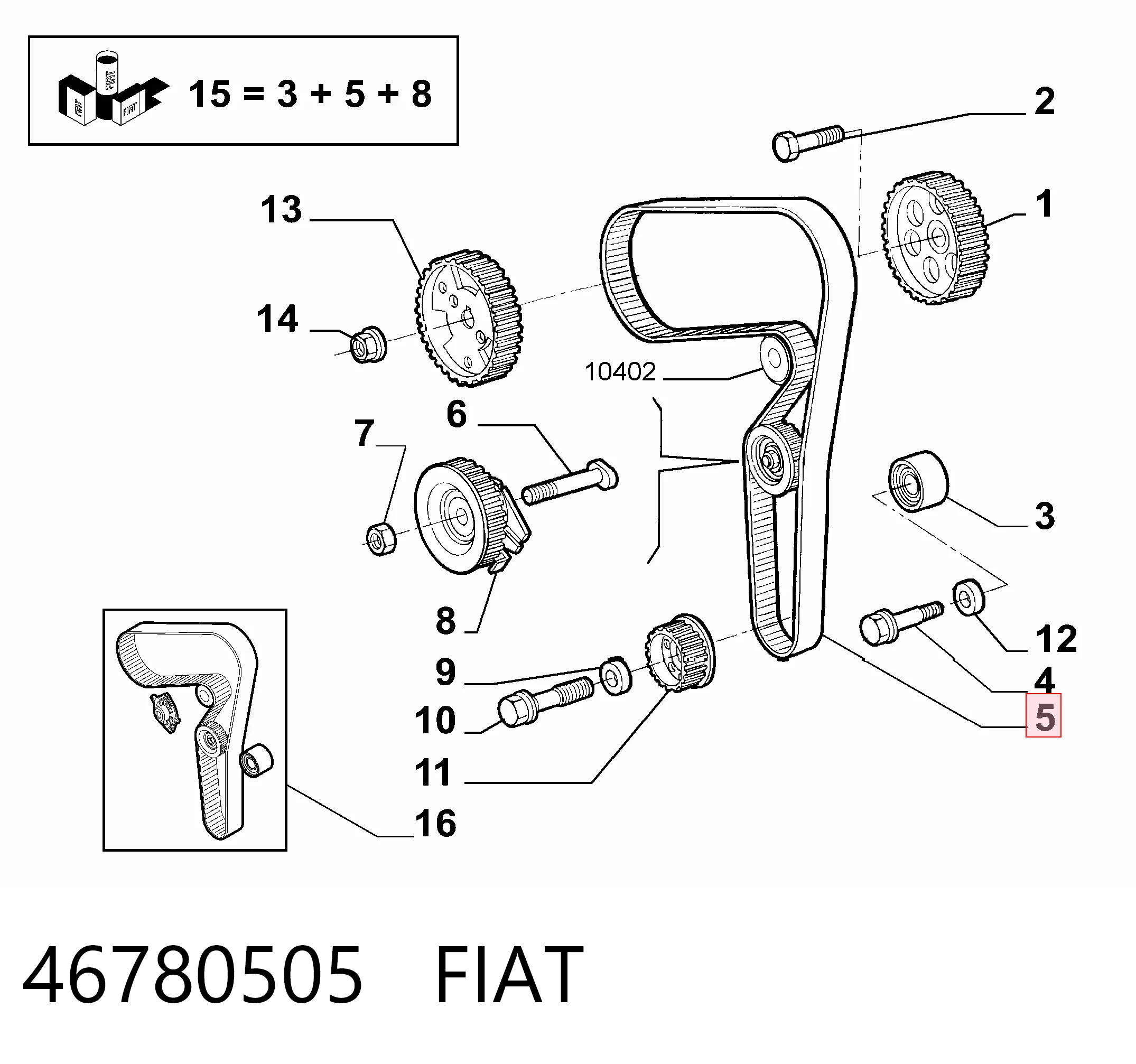 Fiat Marea  Triger kayışı orijinal