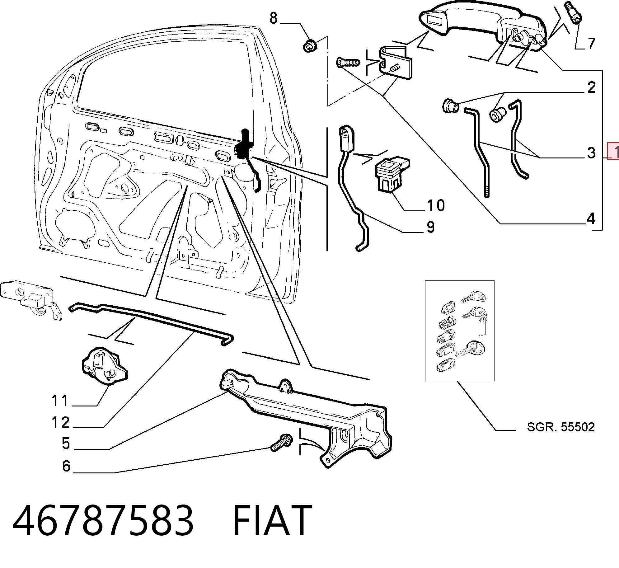 Fiat Marea  Ön sağ dış kapı kolu Türkiye fiyatı