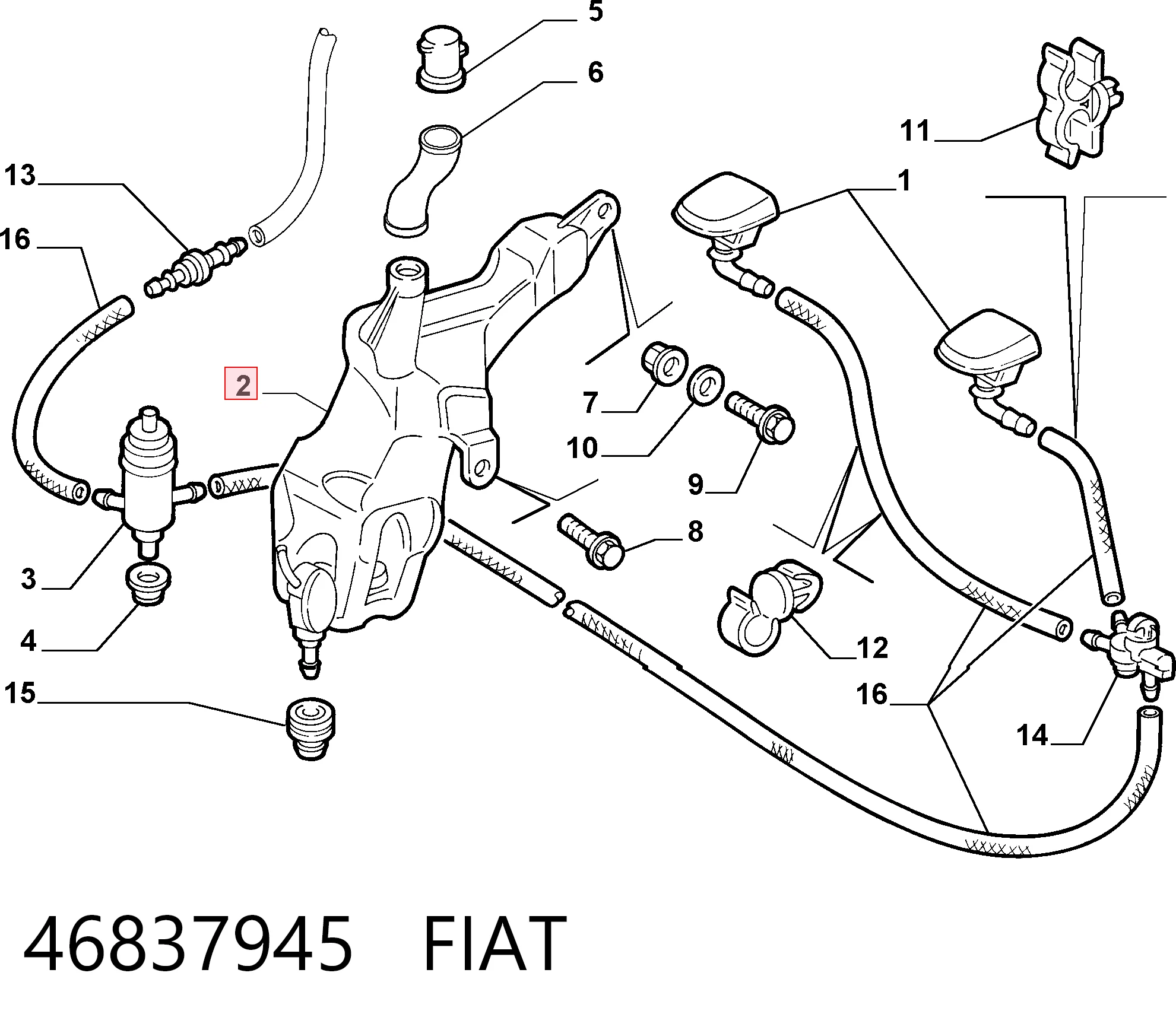 Fiat Doblo I (2001 - 2010) Cam yıkama su deposu fiyatı