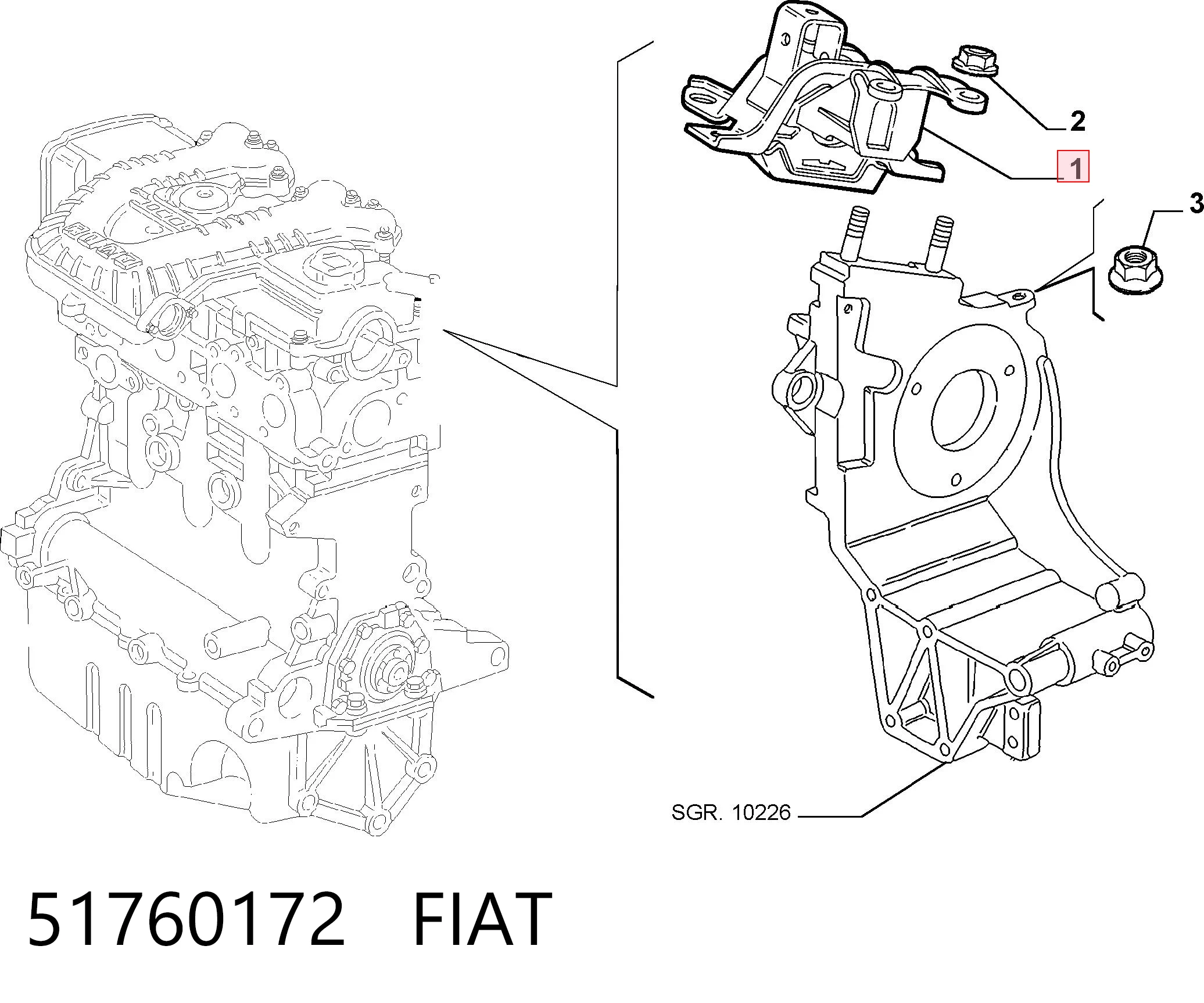 Fiat Doblo I Sağ Motor Kulağı