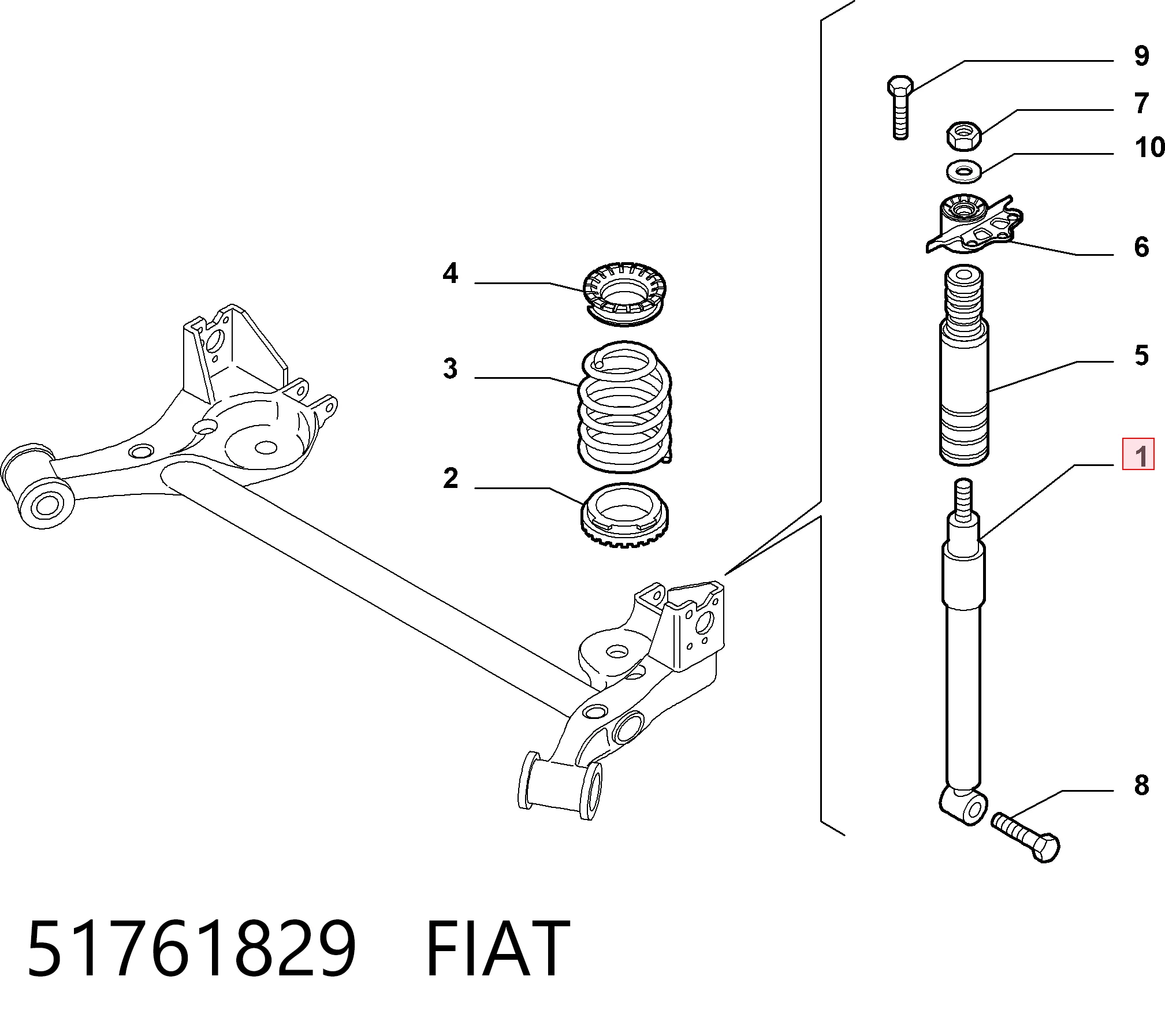 Fiat Linea  Arka amortisör
