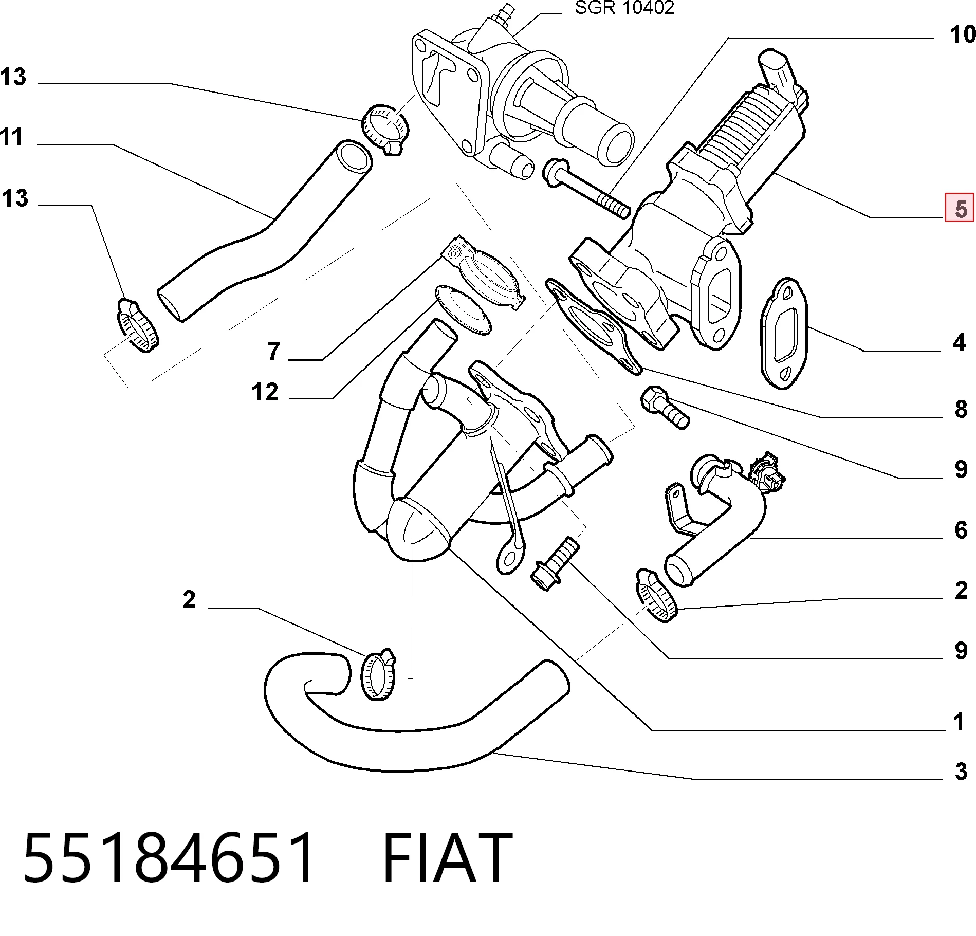 Fiat Albea EGR vanası