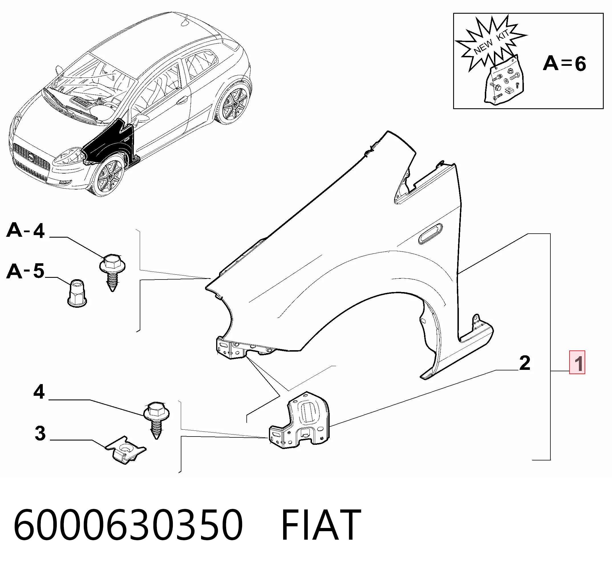 Fiat Punto Sol ön çamurluk