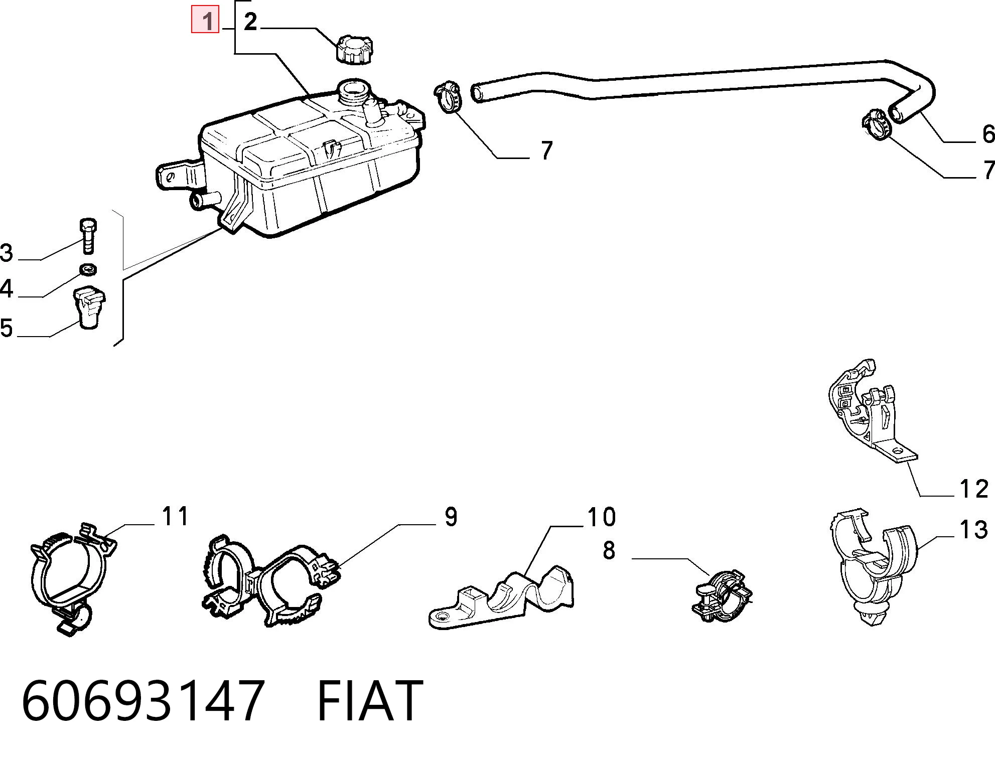 Fiat Marea  Su deposu
