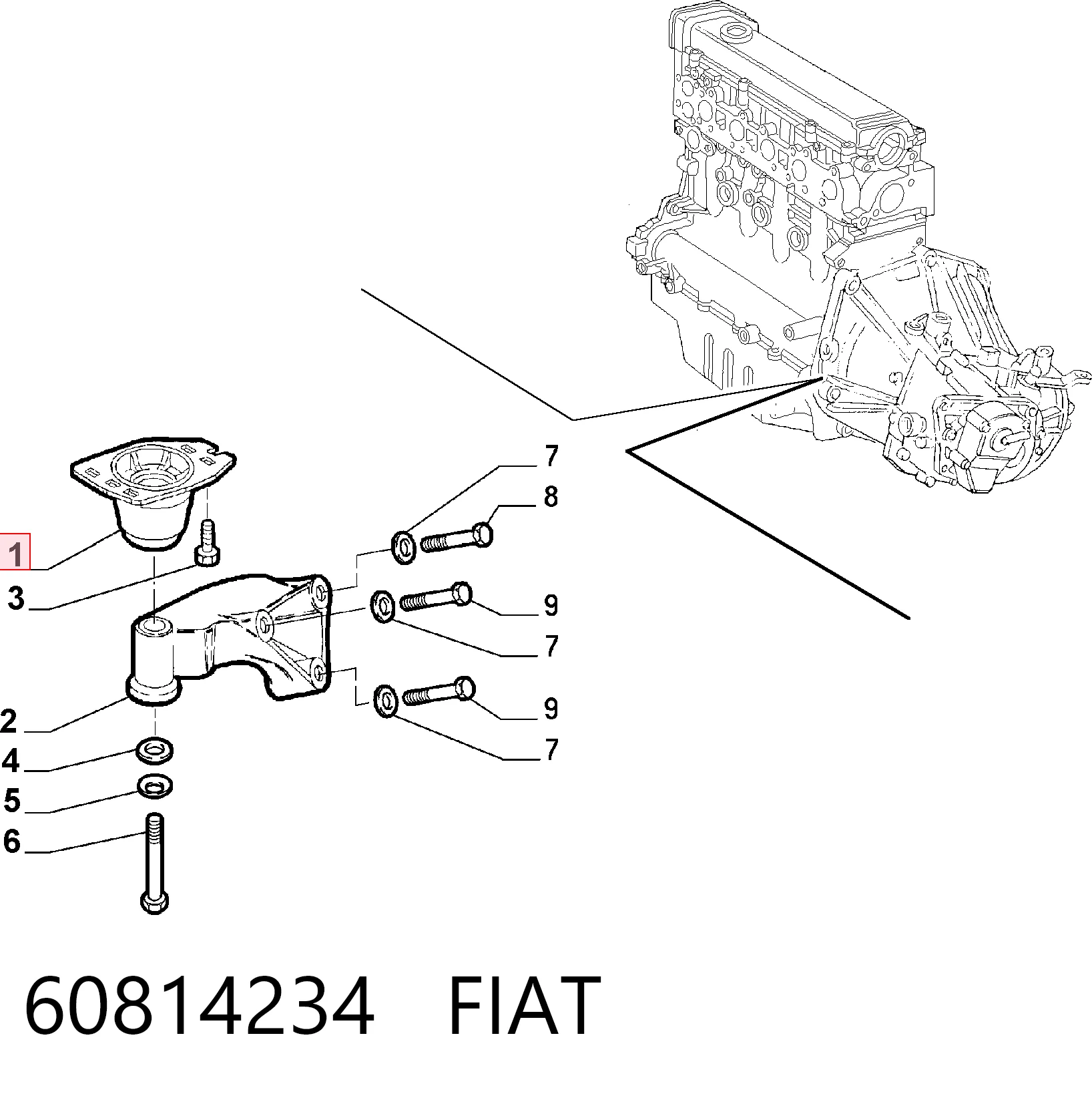 Fiat Marea  (1996 - 2007) Ön motor takozu 
