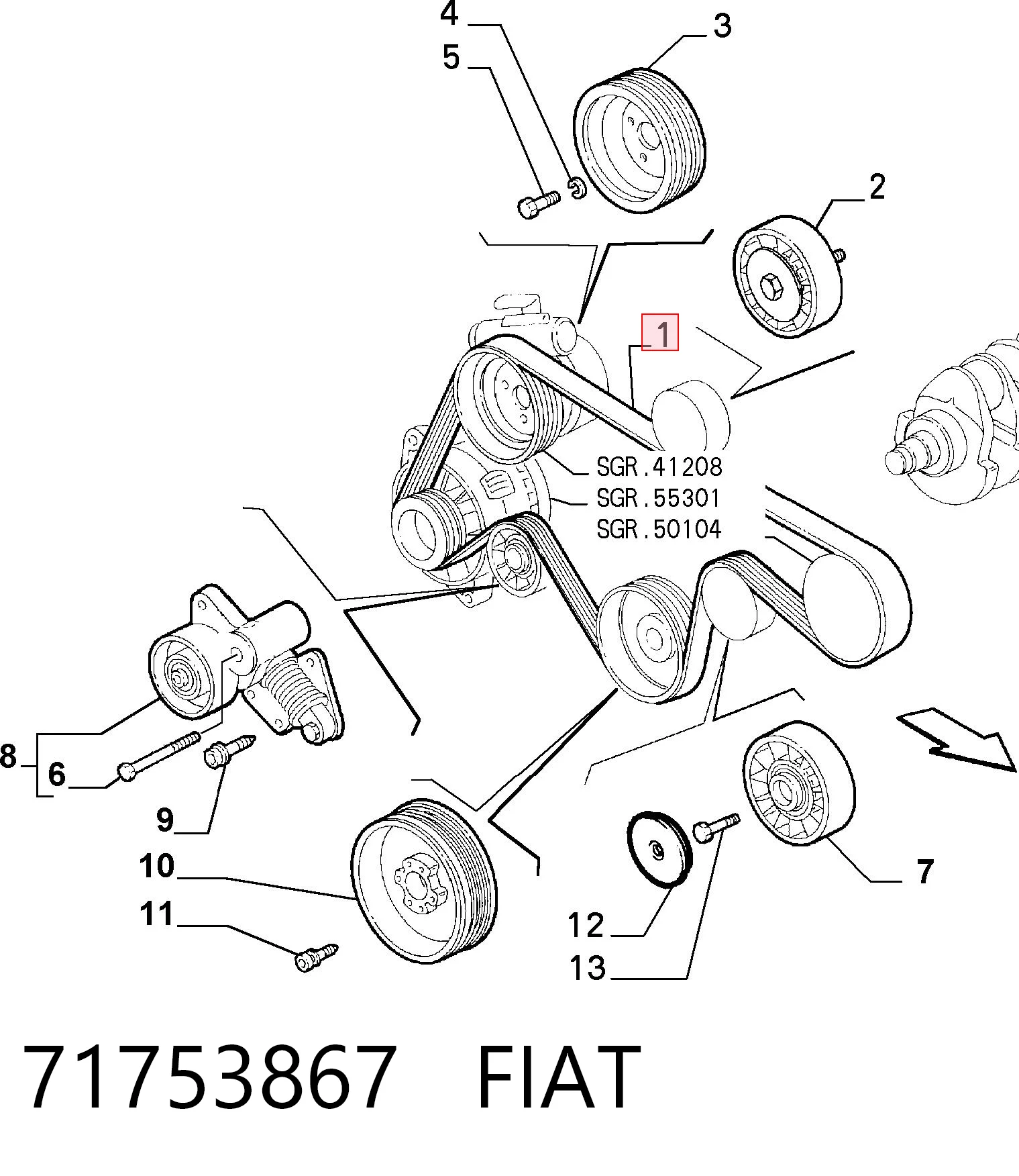 Volkswagen Jetta VI şarj dinamosu kayışı
