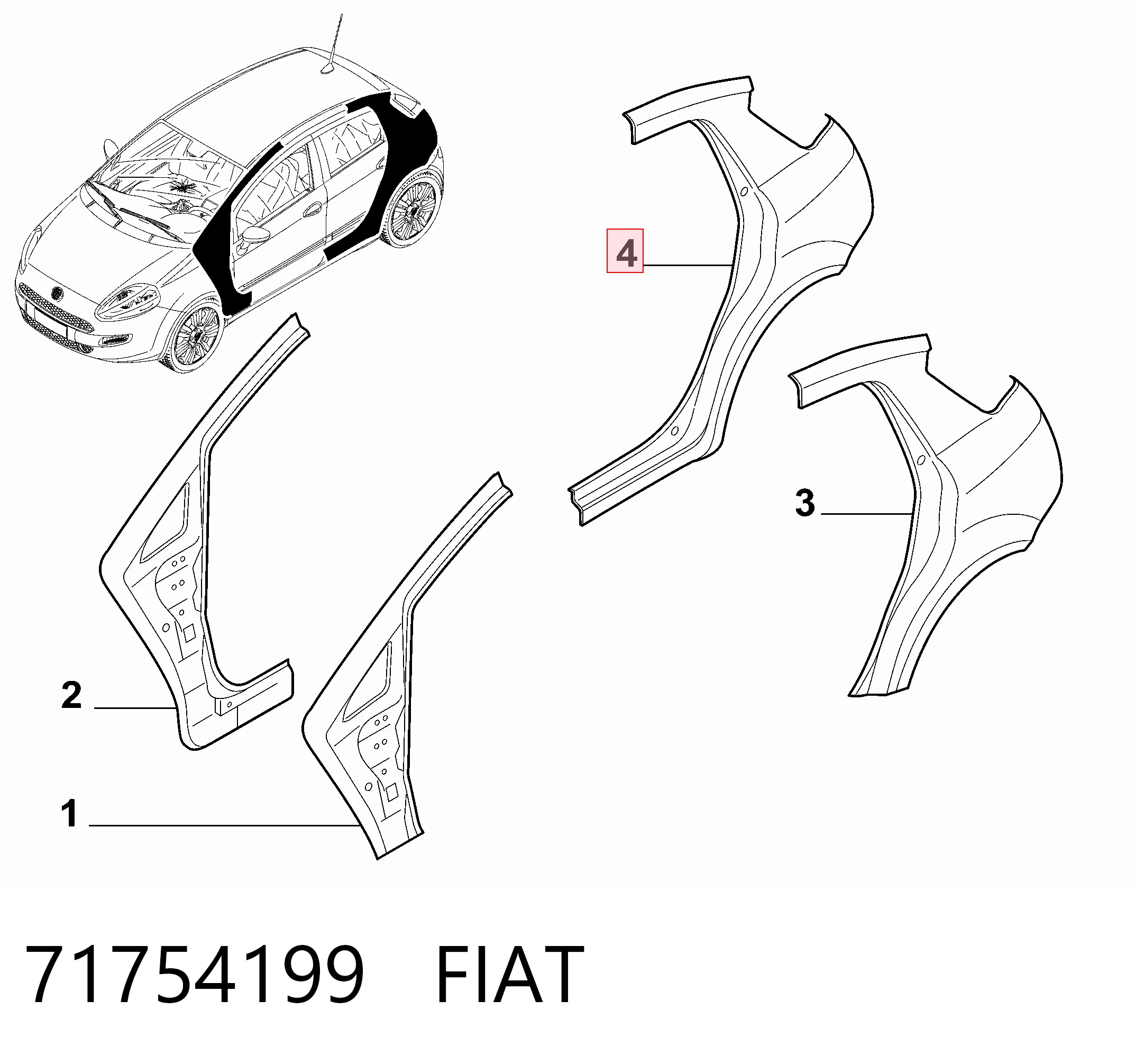 Fiat Punto  Sağ arka çamurluk Türkiye fiyatı