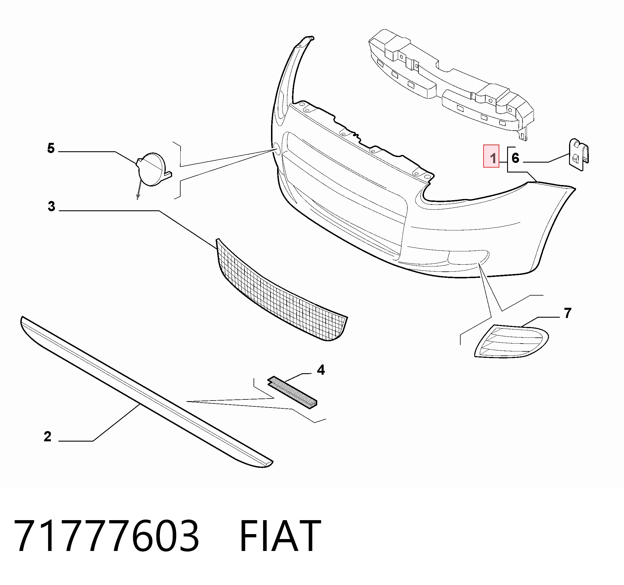 Fiat Punto  (2005 - 2018) Ön tampon 