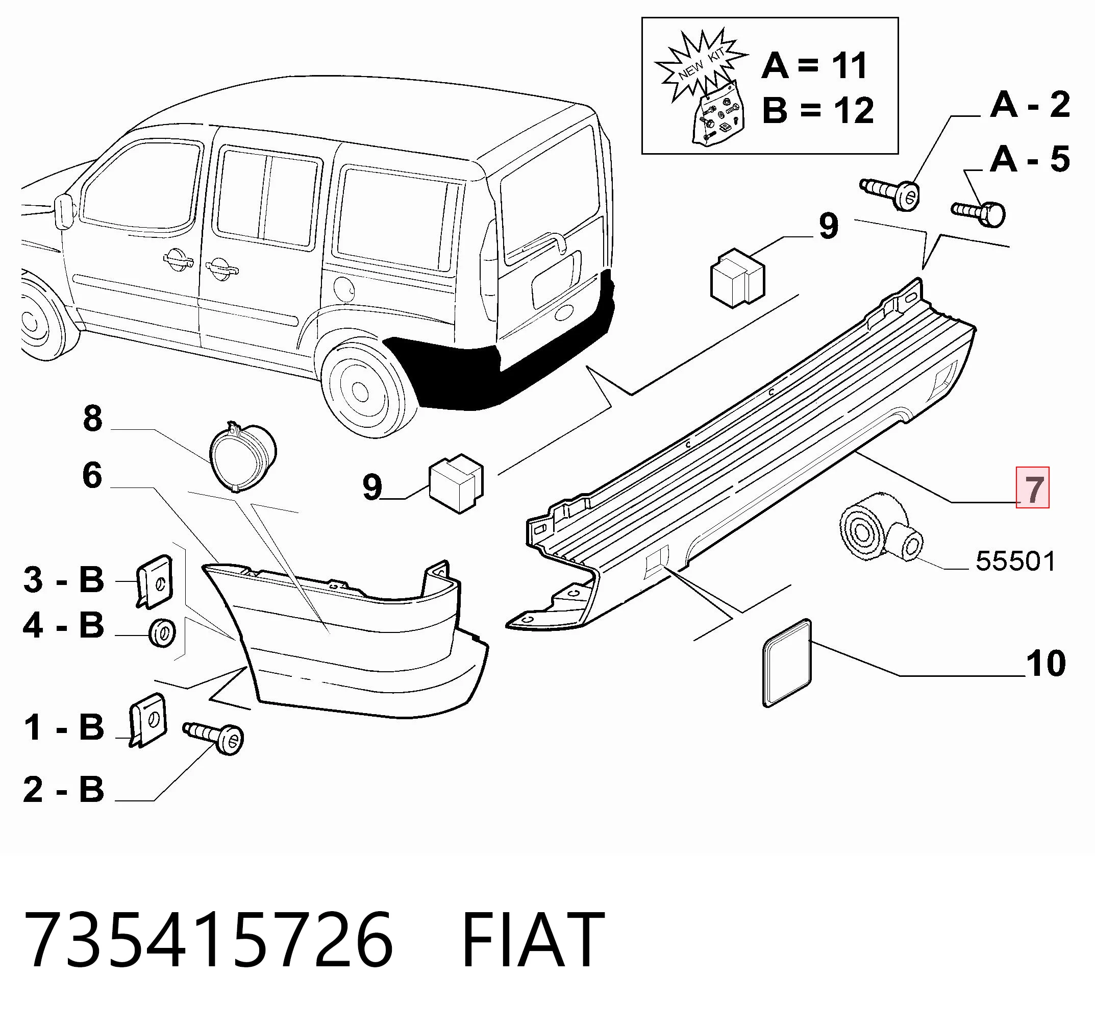 Fiat Doblo I Arka tampon Türkiye fiyatı