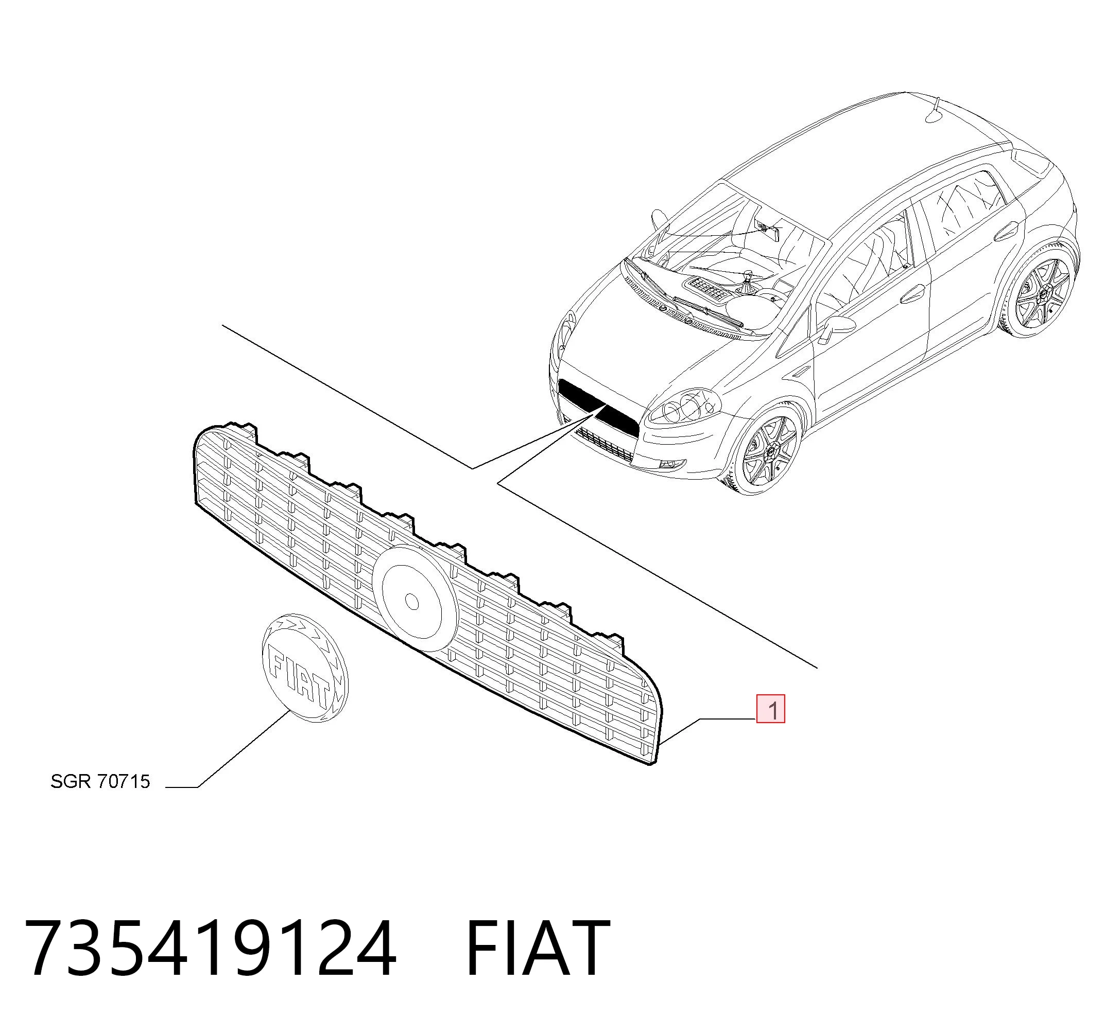 Fiat Punto  Radyatör ızgarası