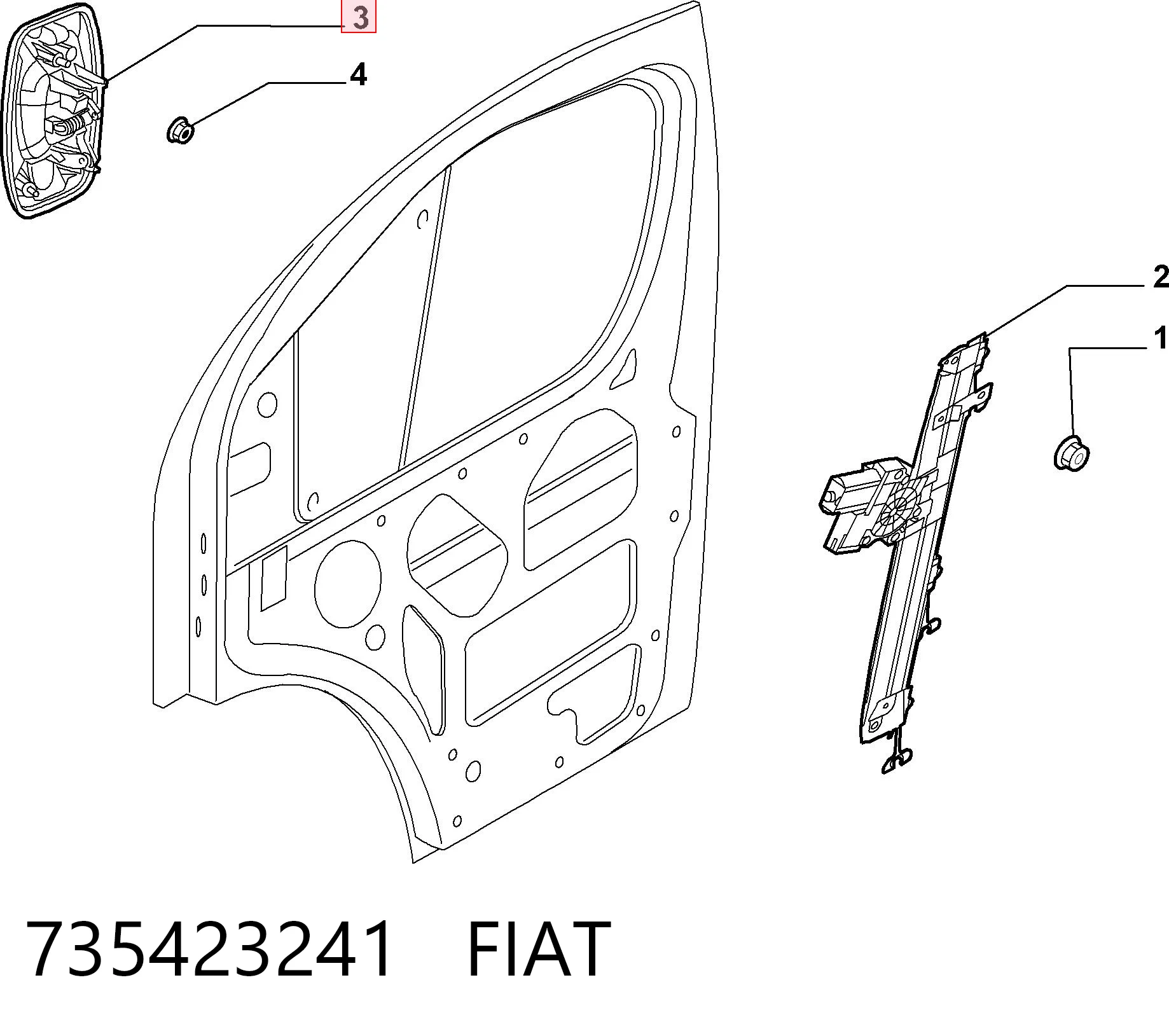 Ducato III van (250) (2006 - 2026) Ön sağ dış kapı kolu