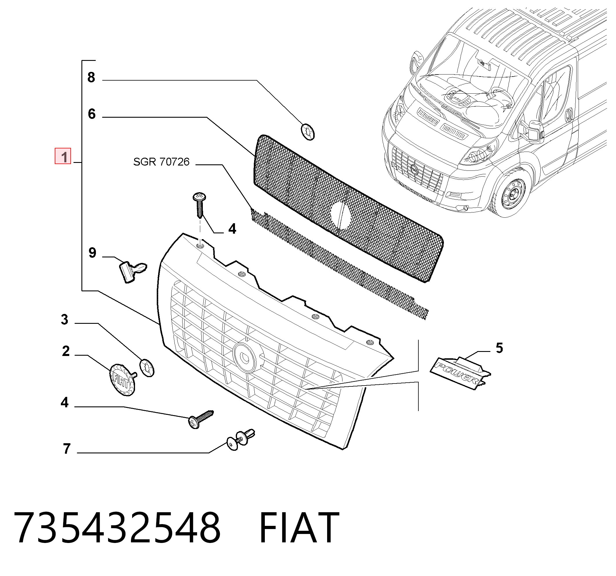 Fiat Ducato III (2006 - 2026) Radyatör ızgarası 