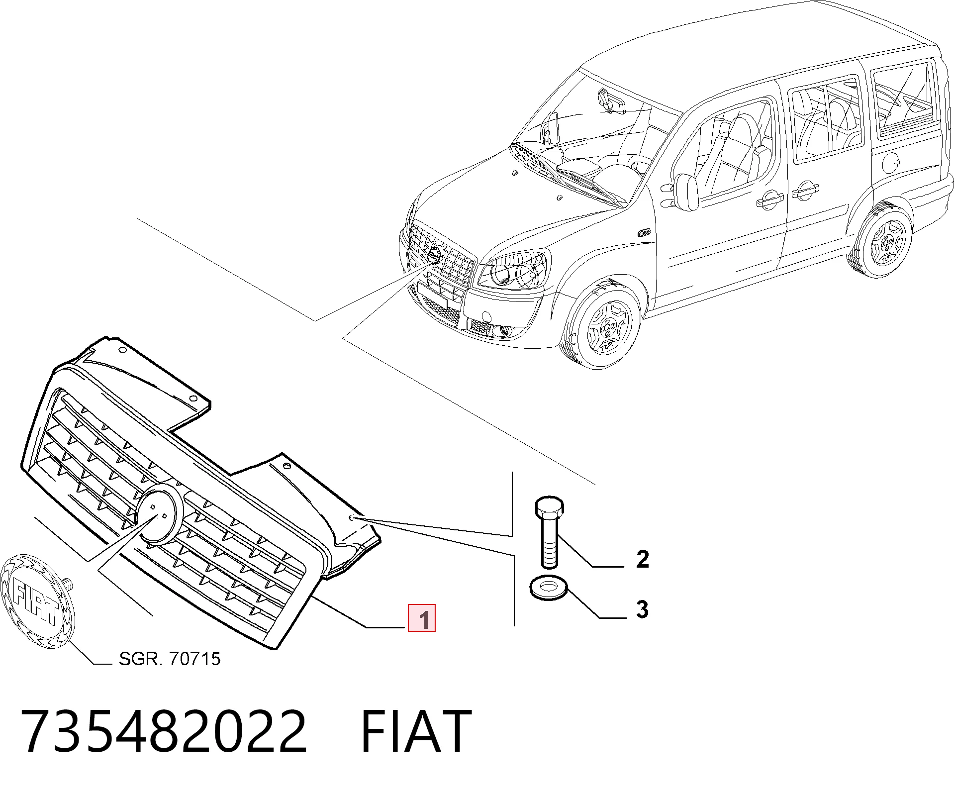 Fiat Doblo I Radyatör ızgarası