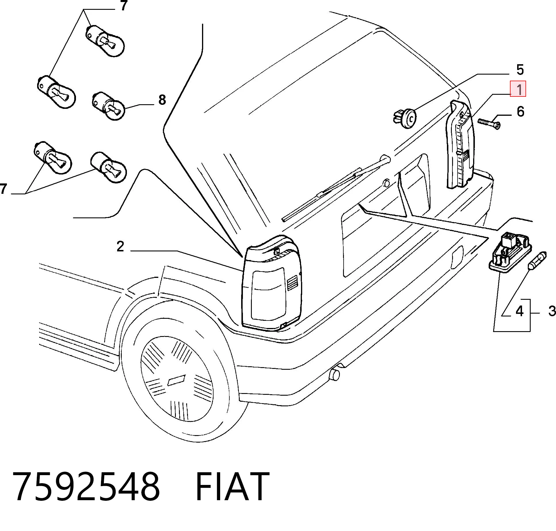 Fiat Tipo  (1987 - 1996) Sağ arka stop lambası satın al