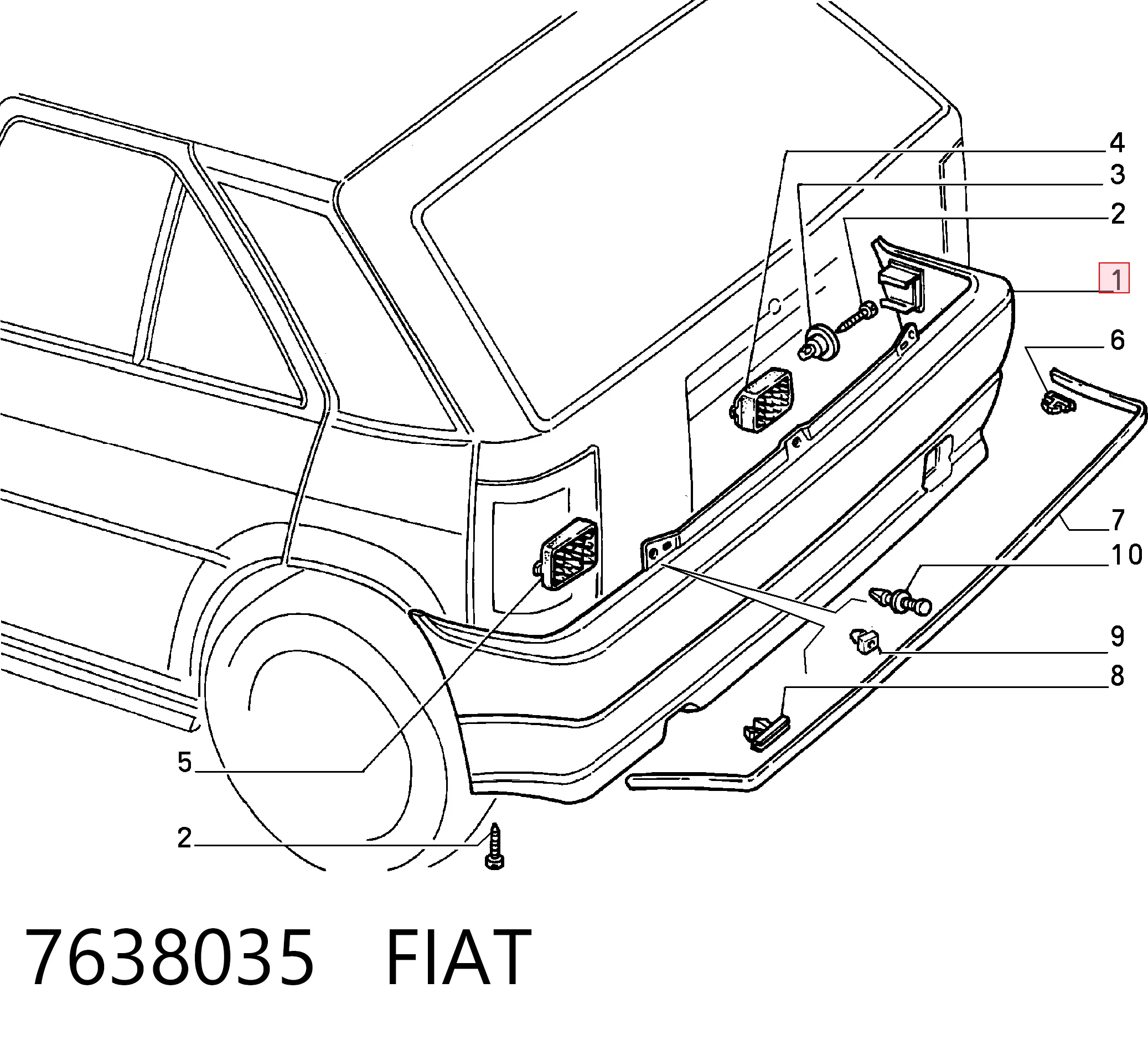 Fiat Tipo  (1987 - 1996) Arka tampon fiyatı