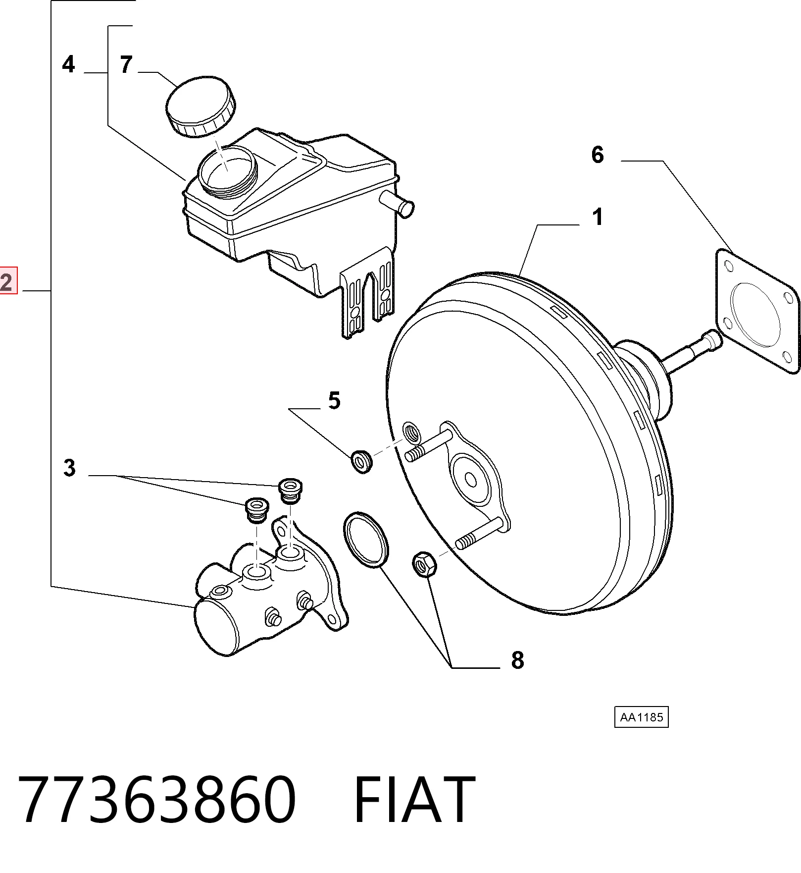 Fiat Linea  Fren merkezi orijinal