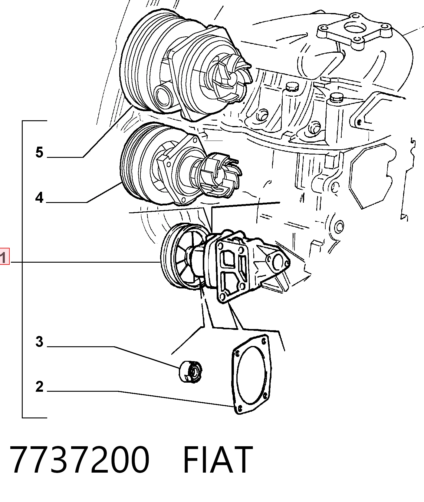 Fiat Tempra  (1990 - 1996) Su pompası (soğutma sistemi pompası) 