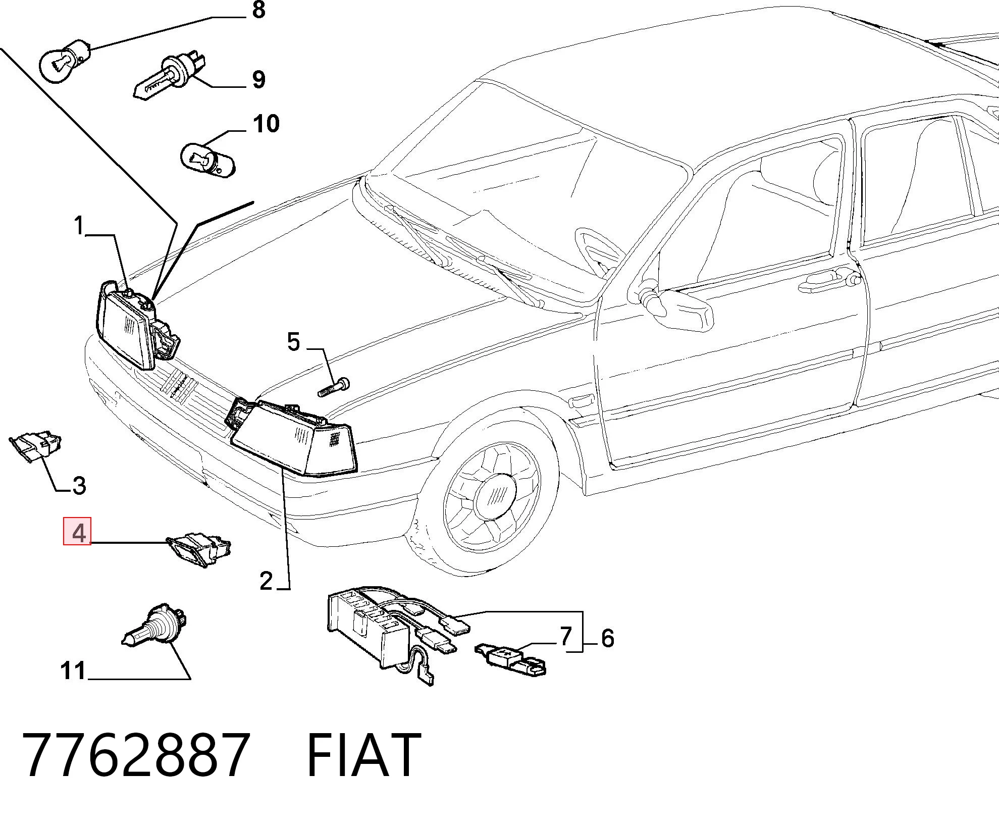 Fiat Tempra Sis farı takımı Türkiye fiyatı