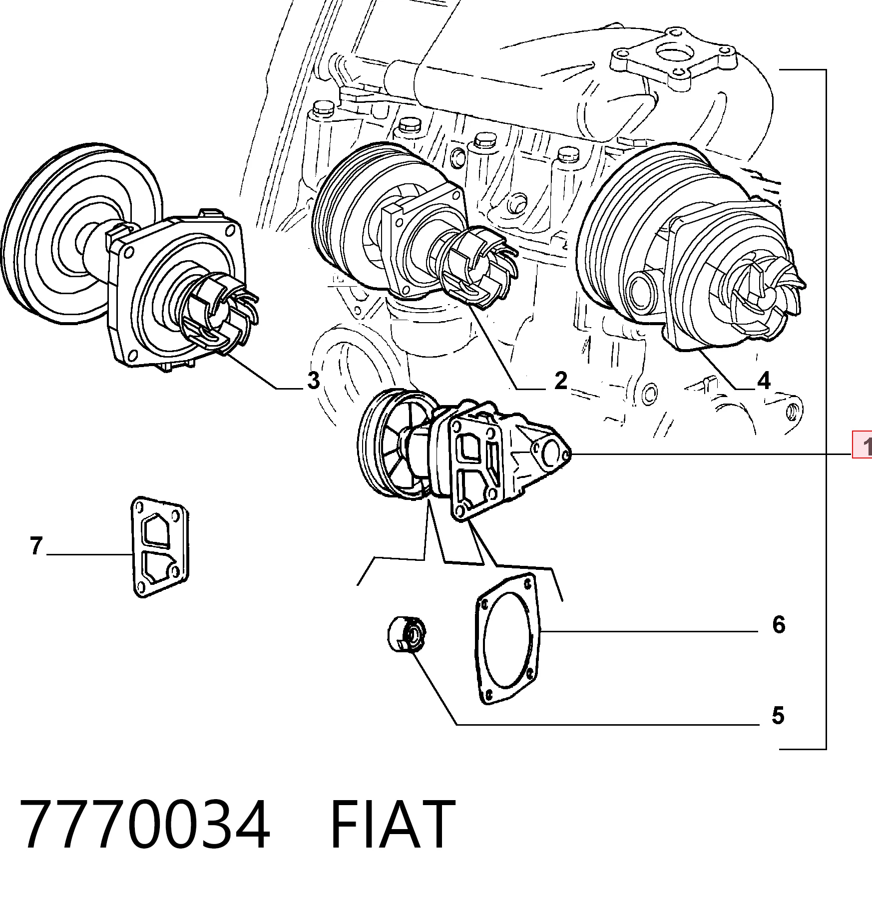 Fiat Tempra  (1990 - 1996) Su pompası (soğutma sistemi pompası) fiyatları