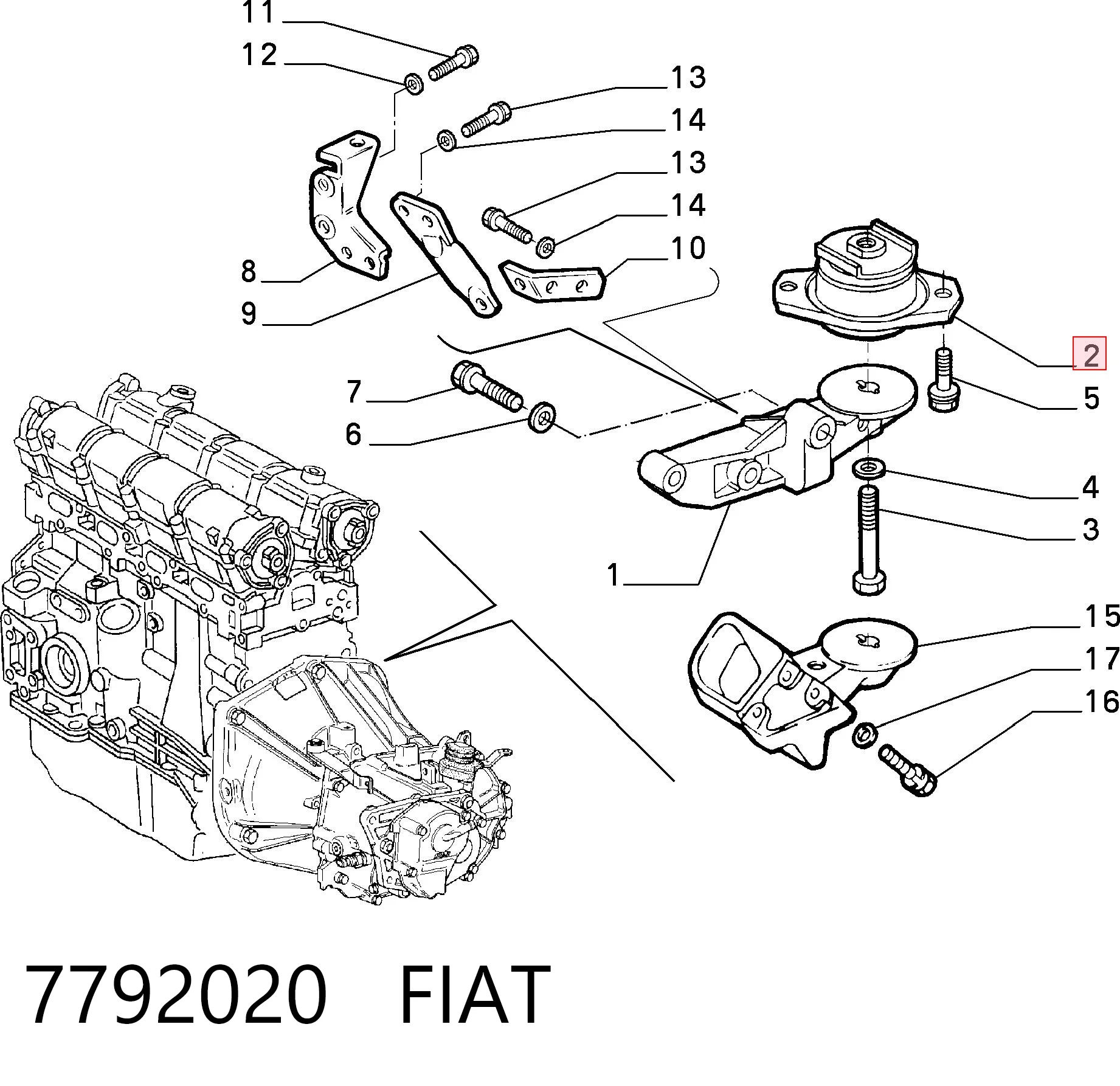 Fiat Marea  Arka motor takozu sıfır