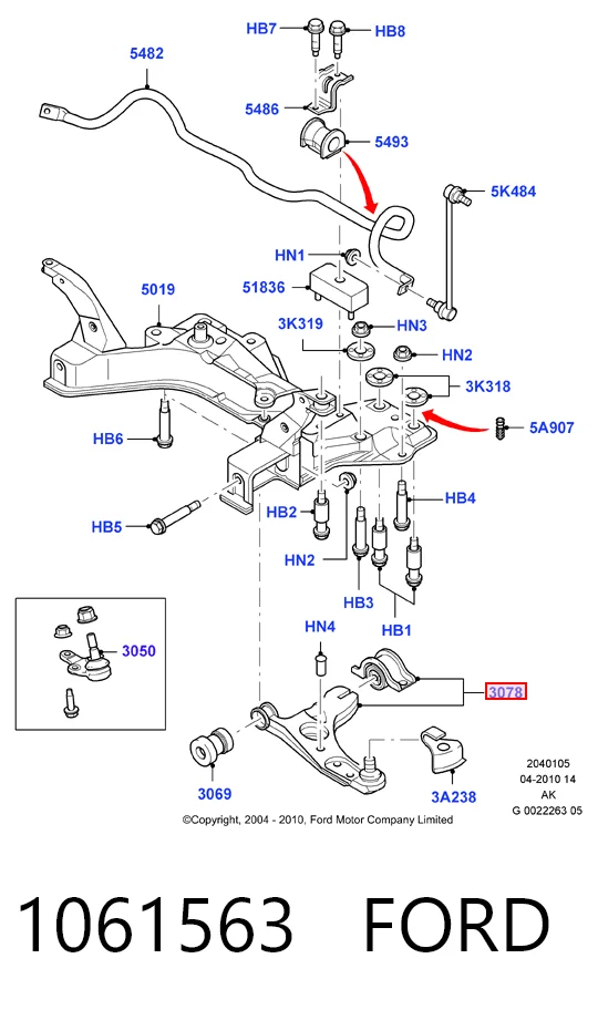 Ford Focus I Sağ alt salıncak